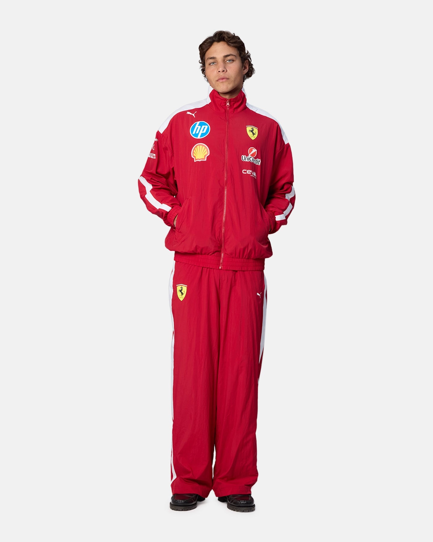 Non Irritating Lining Indoor Layer Puma X Scuderia Ferrari Drivers T7 Oversized Jacket Cherry
