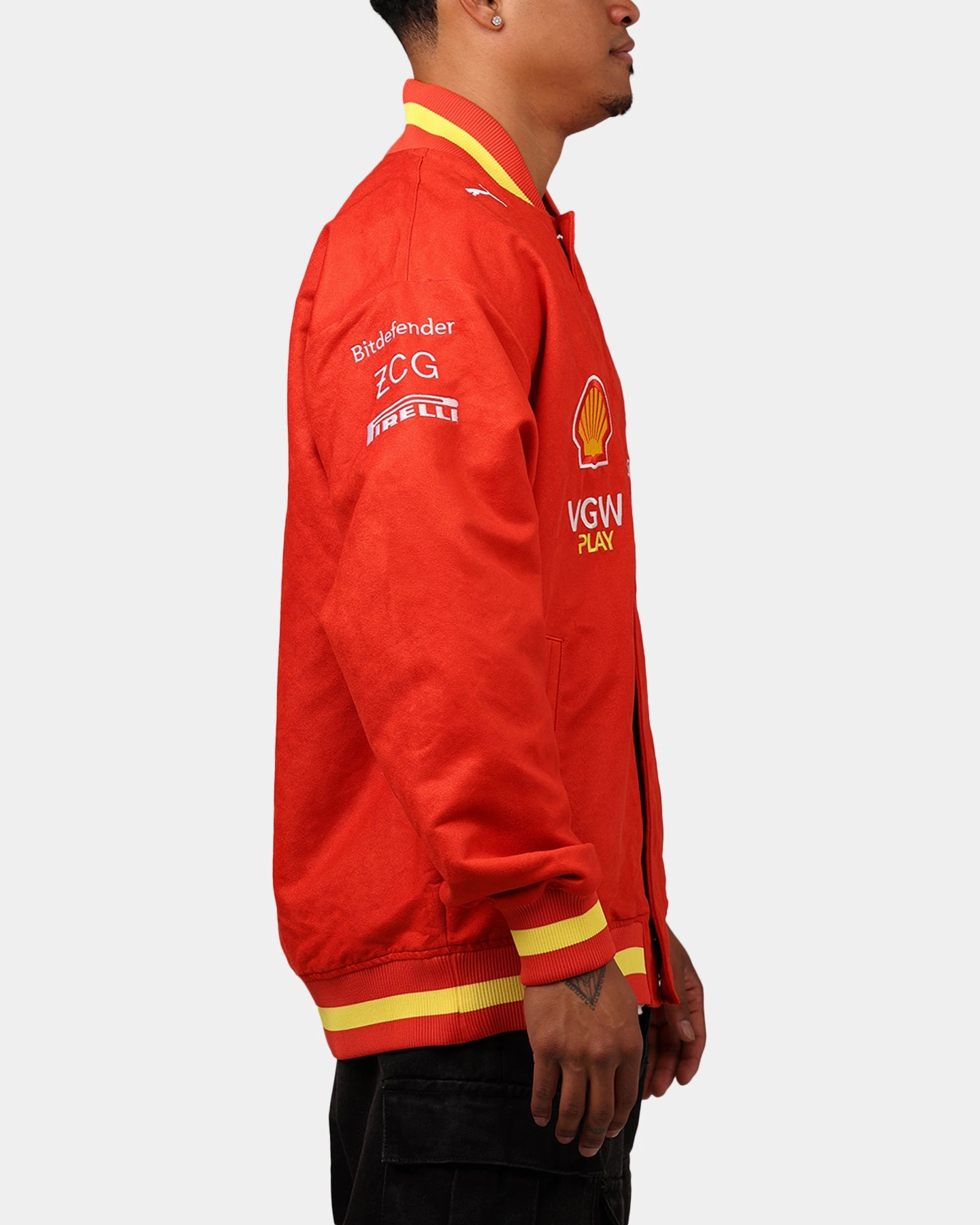 Puma X Scuderia Ferrari Full Zip Varsity Jacket Red cruise trip suitable for summer sports