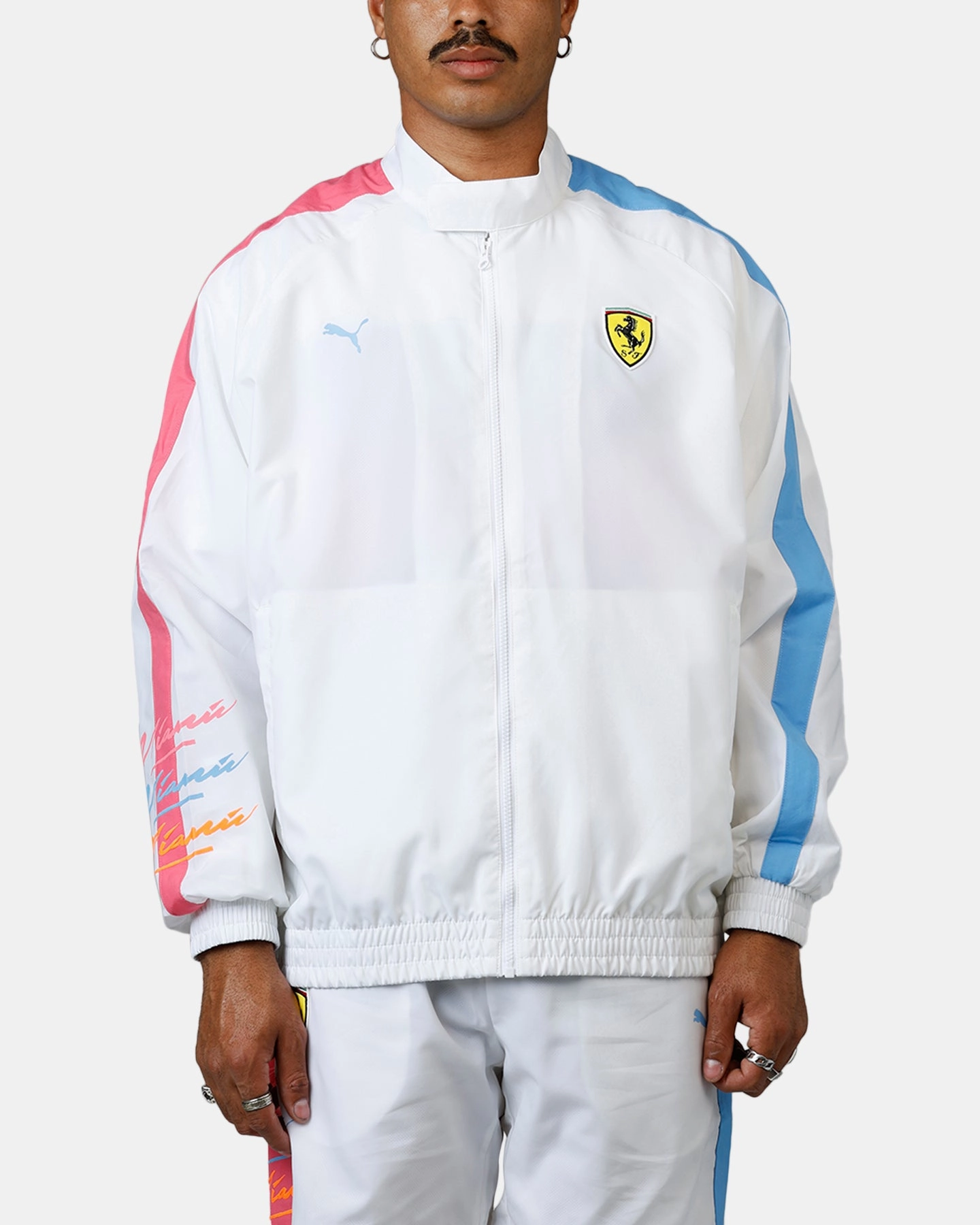 windy Casual Use Puma x Scuderia Ferrari Sketches T7 Jacket White