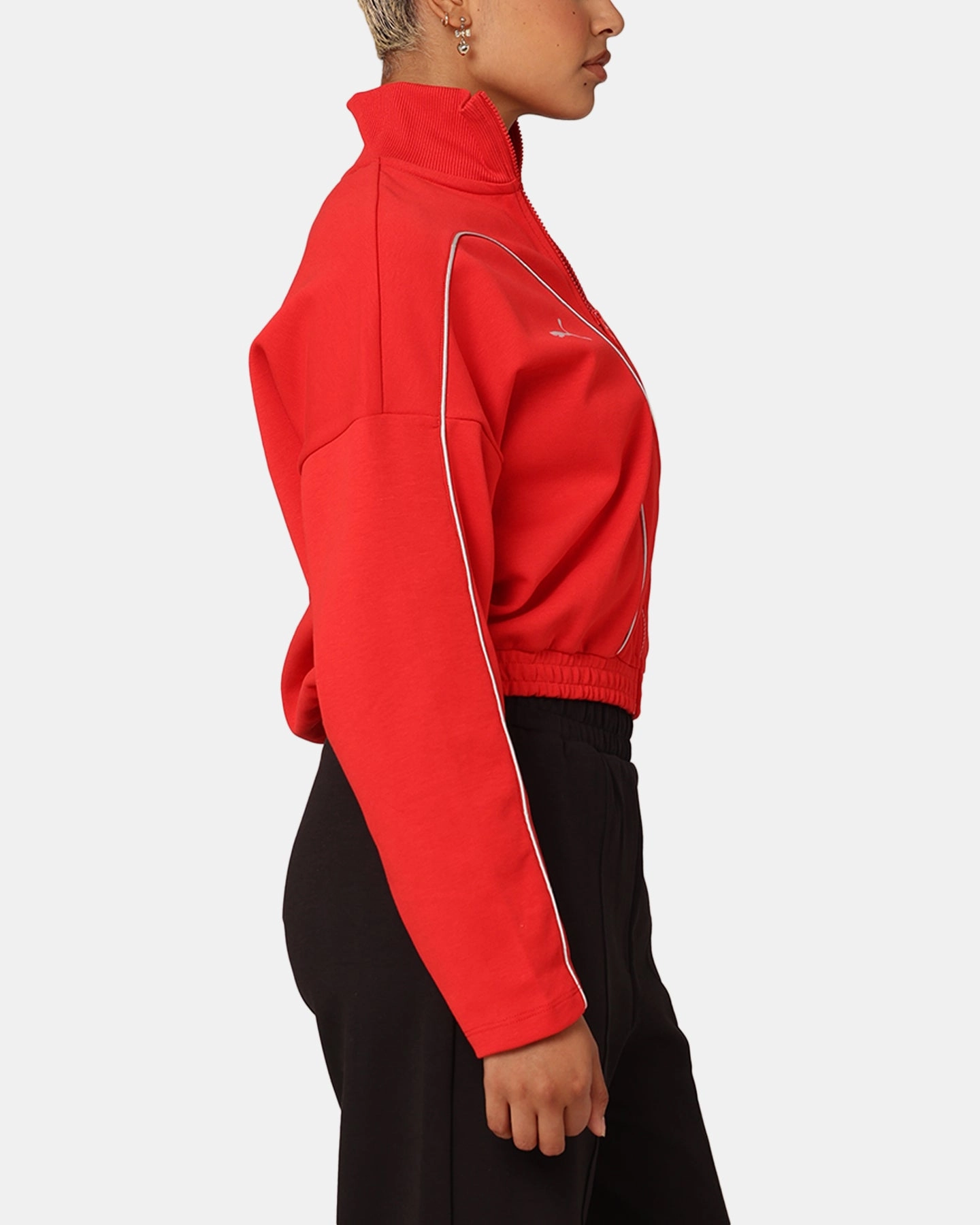 Puma X Scuderia Ferrari Women's Ferrari Style Crewneck Rosso Corsa Budget - friendly Flexible Shoulder Seams