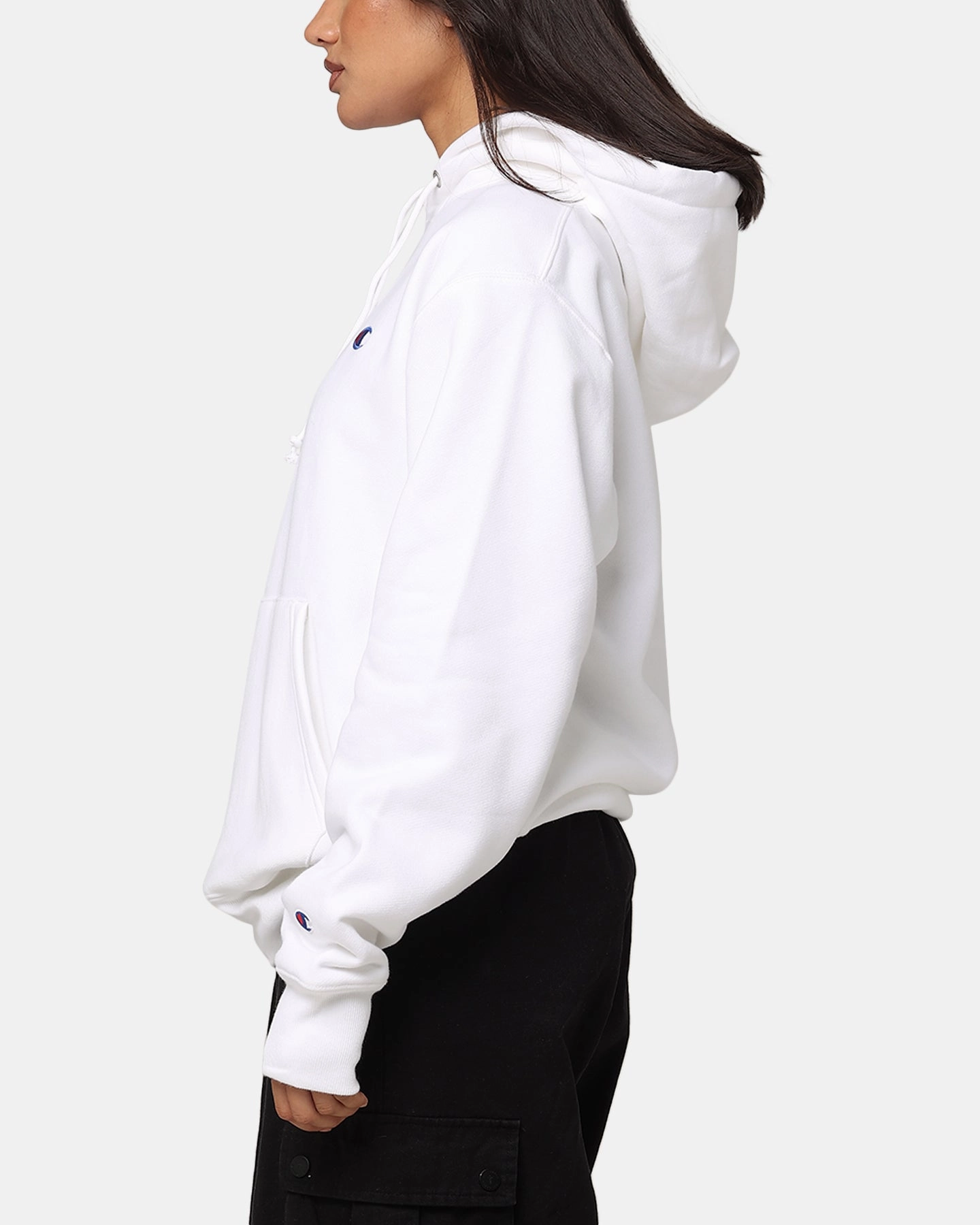 Silicone Grip Cuffs Champion Reverse Weave Small C Hoodie White