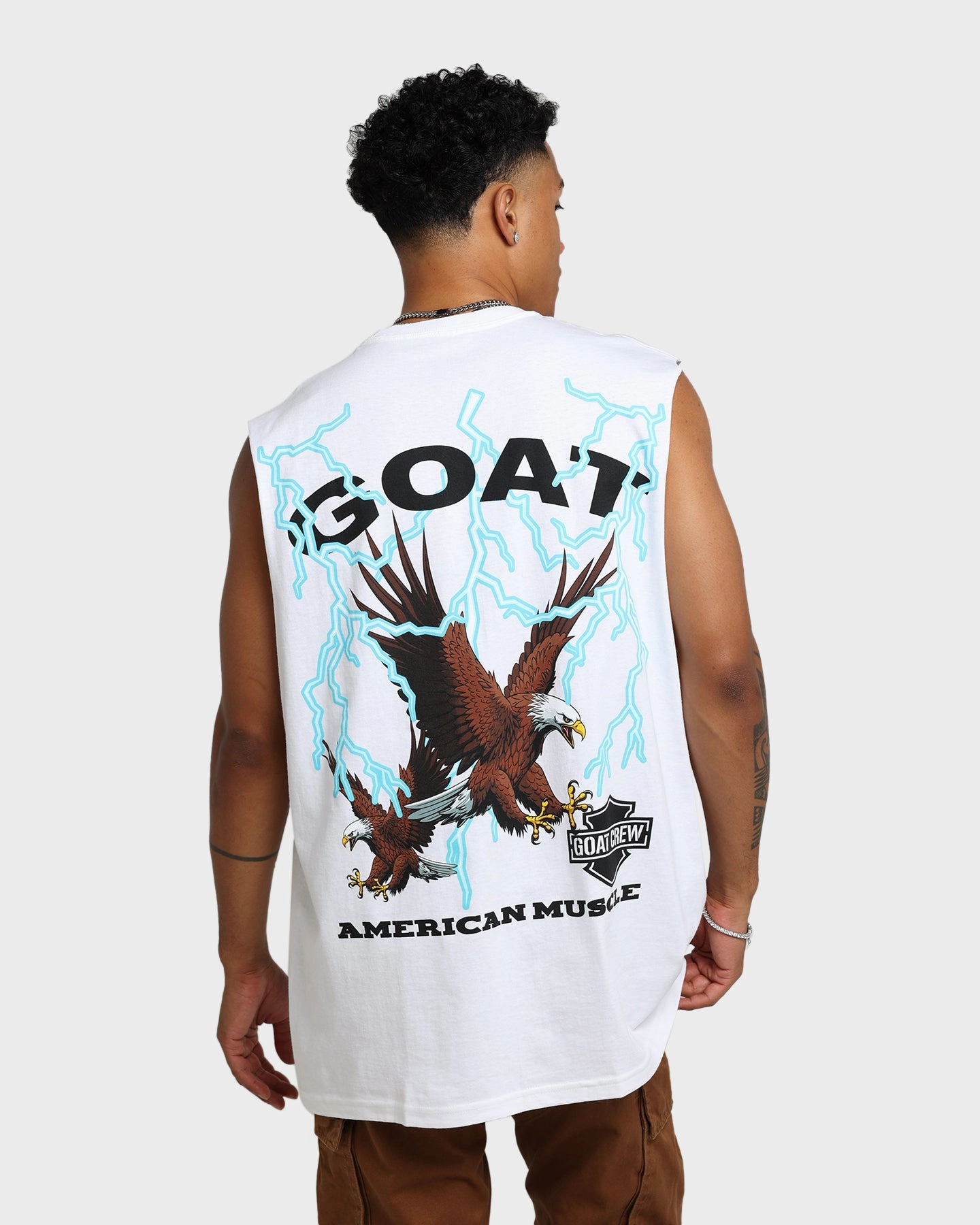 Goat Crew American Muscle Muscle T-Shirt White Classic