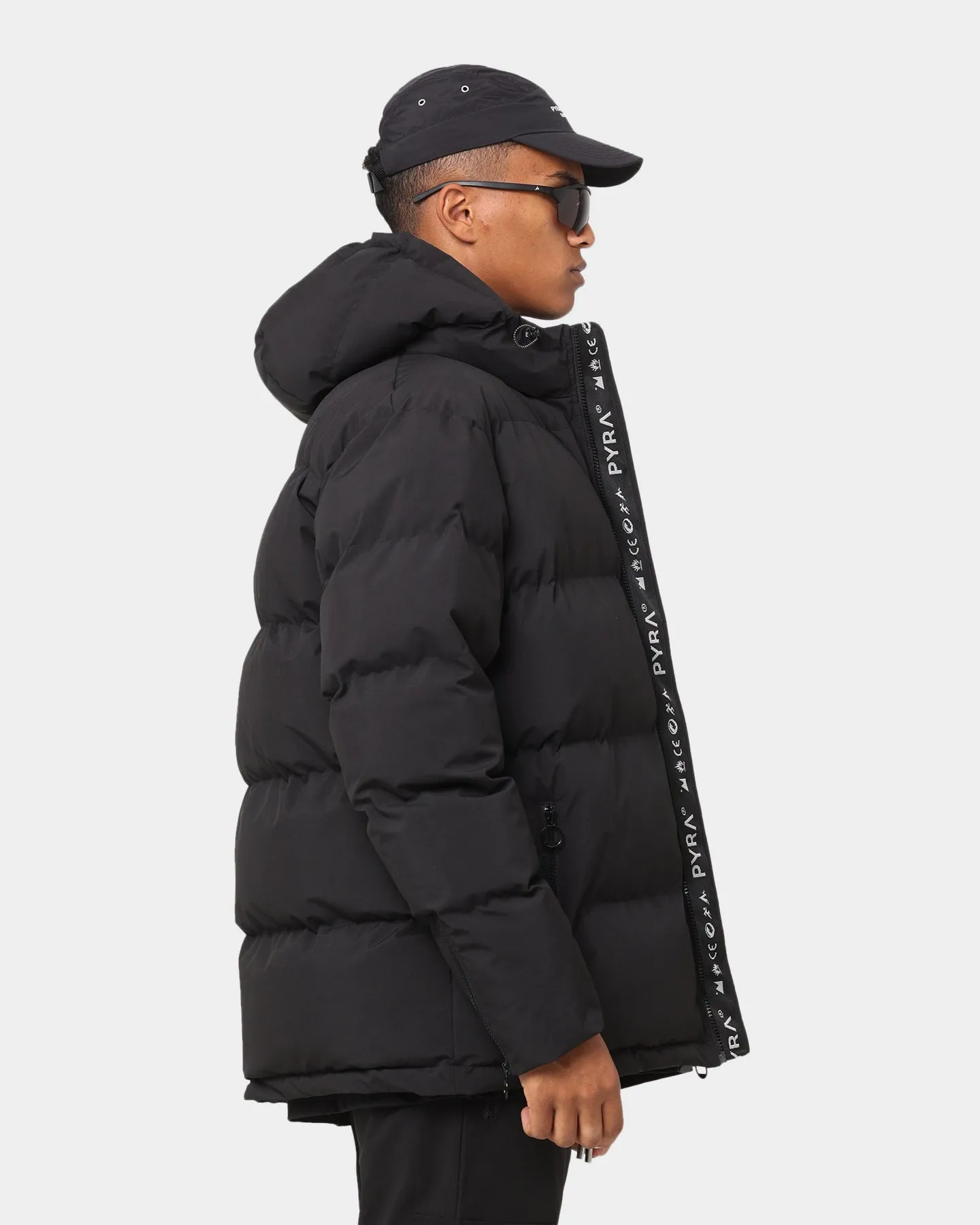 PYRA Alpine Puffa Jacket Black Adjustable Waistband
