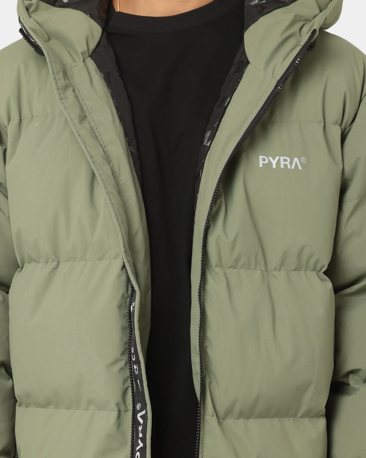 PYRA Alpine Puffa Jacket Olive Green suitable for community activities Compression Strap Adjustment