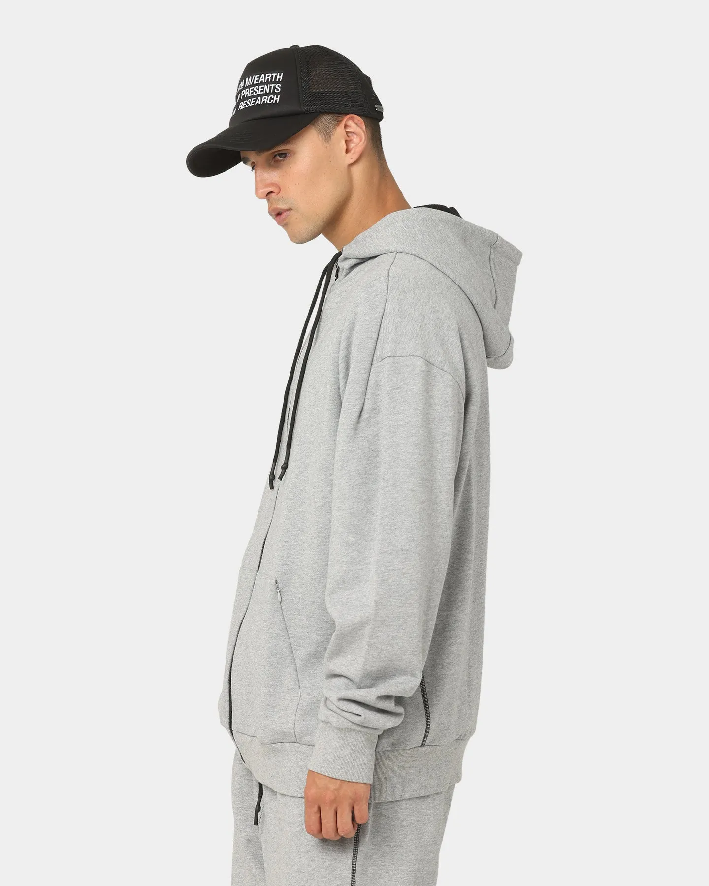 Rain Fit PYRA Zip Through Hoodie Grey Marle