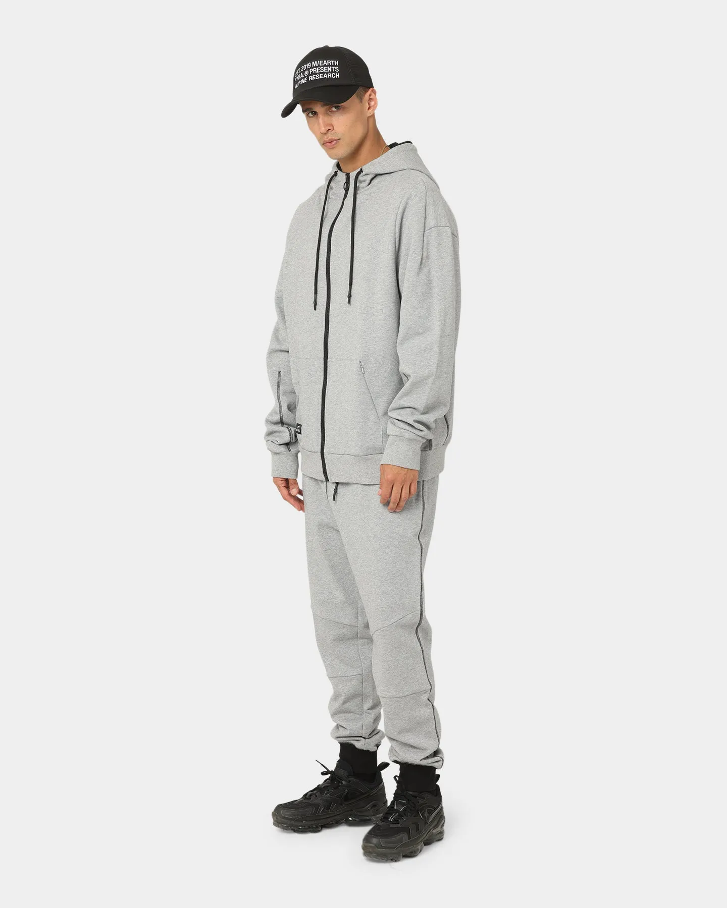 Remember PYRA Zip Through Hoodie Grey Marle