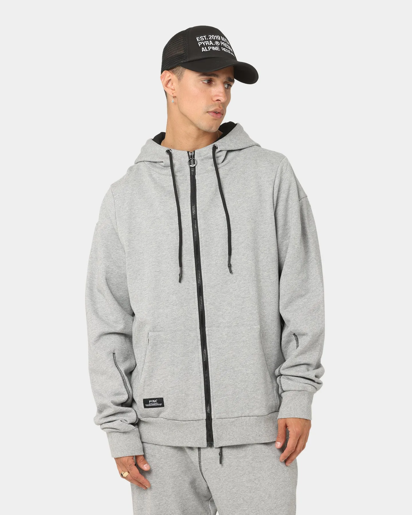 Stylish Protection Light Shell PYRA Zip Through Hoodie Grey Marle