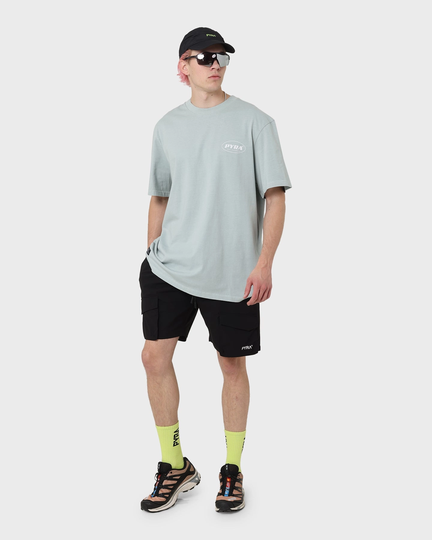 PYRA Flex Cargo Shorts Black Water Repellent Coating