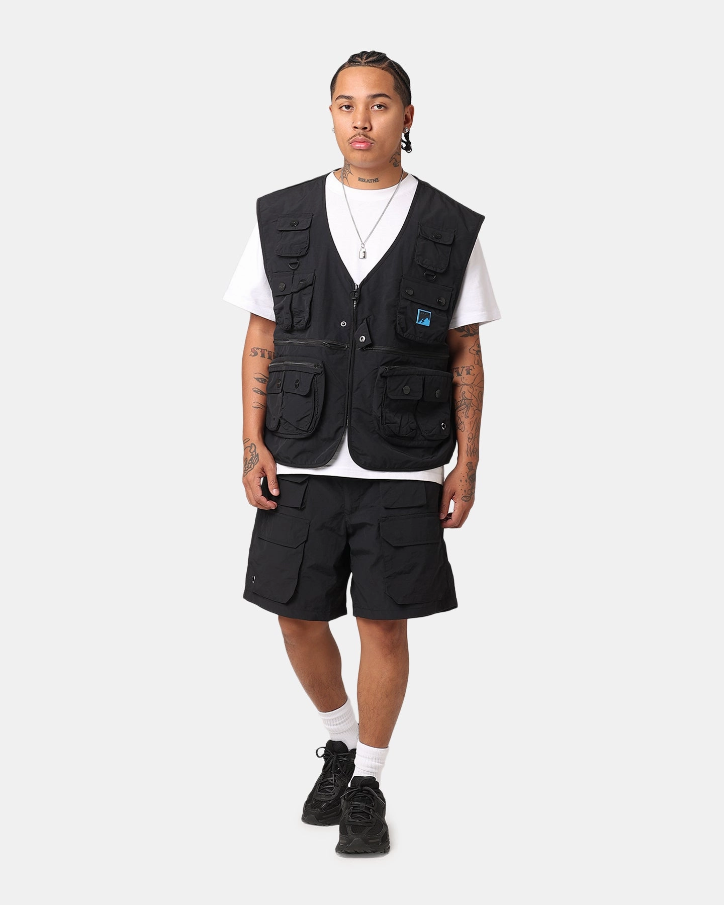 Midweight Texture Bright Colors Pyra Hike Shorts Black