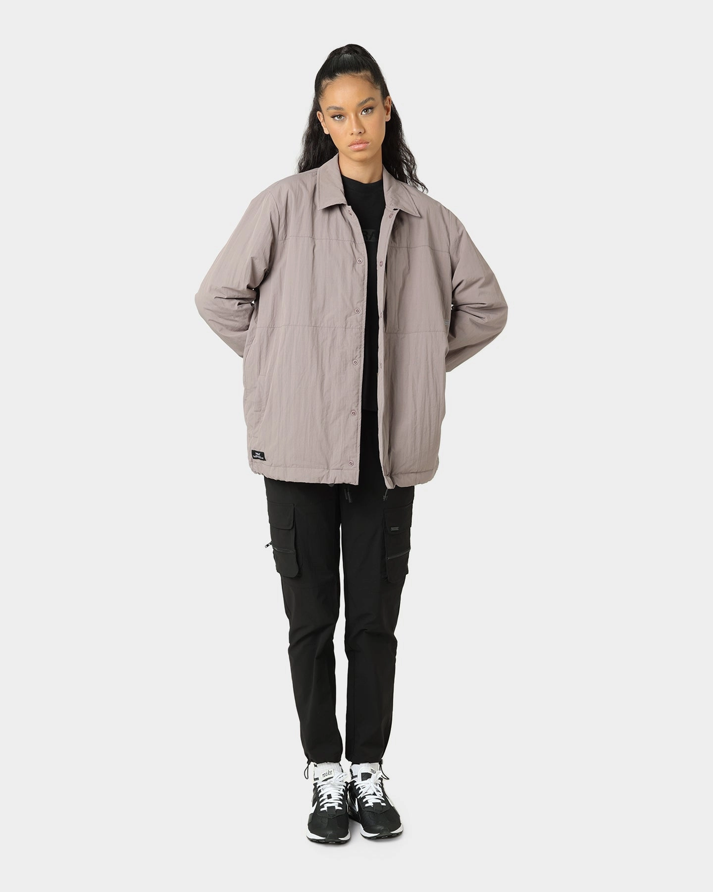 Taped Zipper Closures scarf Pyra Ivory Coach Jacket Bronze