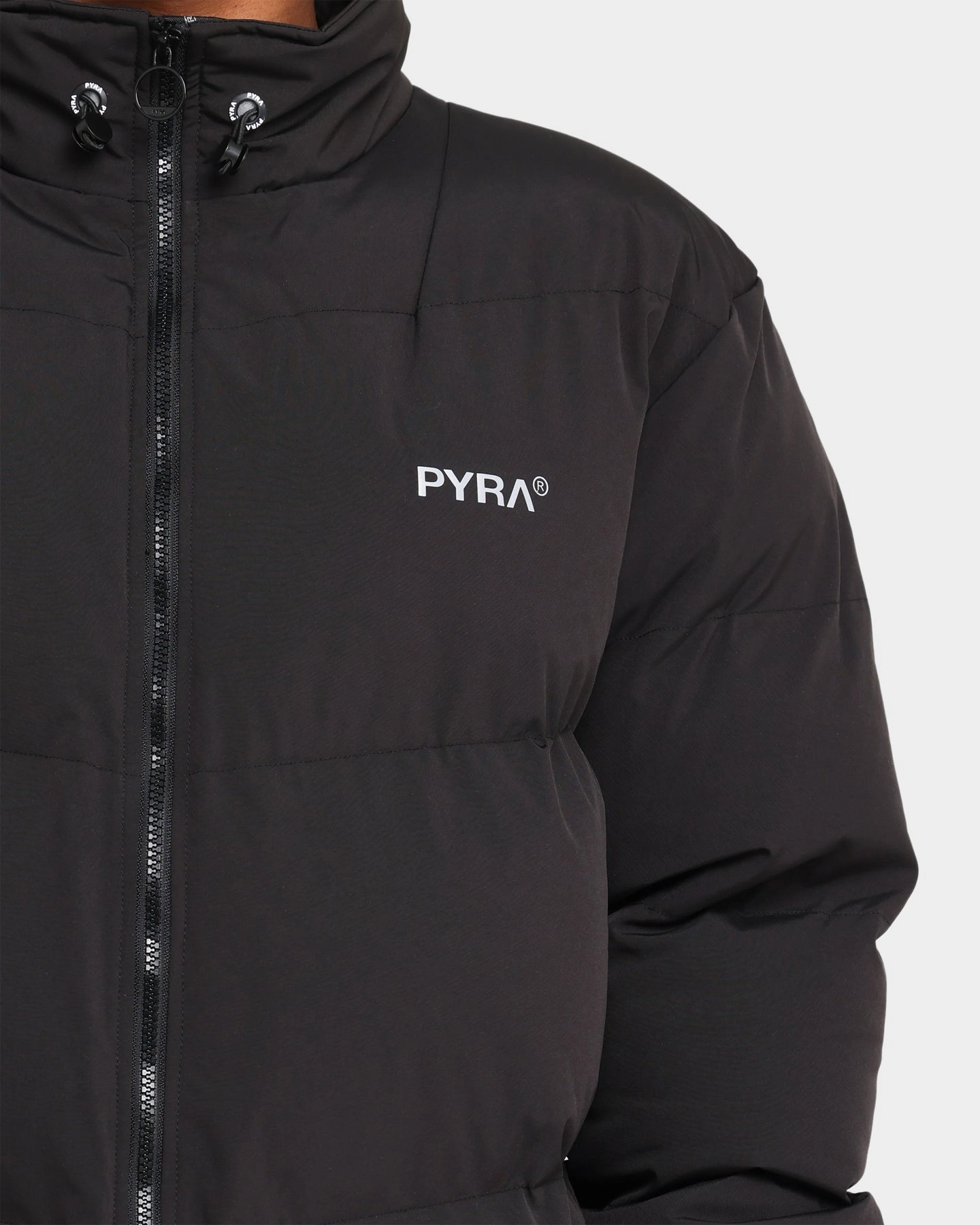 PYRA Padded Puffa Jacket Black Minimalist Aesthetic hunters