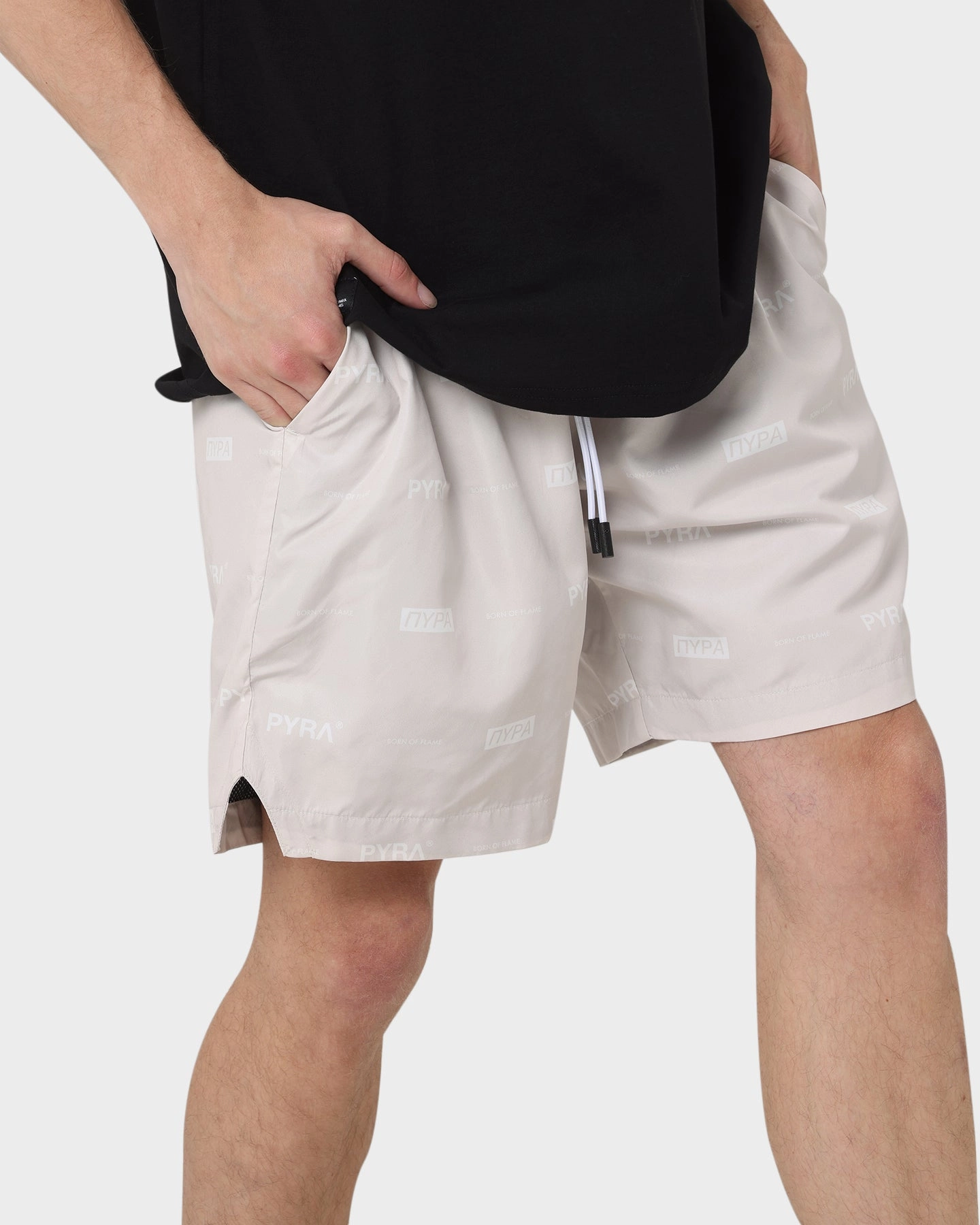 PYRA Parachute Shorts Oyster Durable Weave Fabric