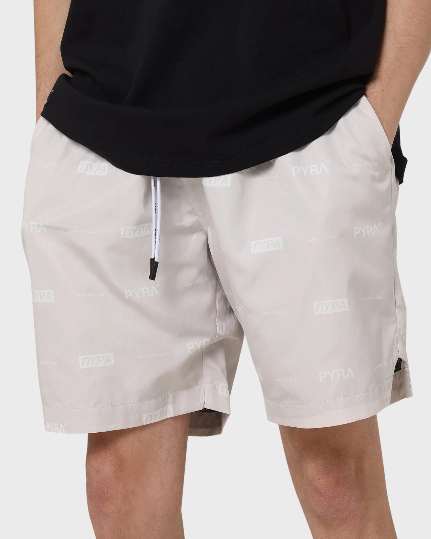 PYRA Parachute Shorts Oyster Breathable fabric construction Effortless Comfort