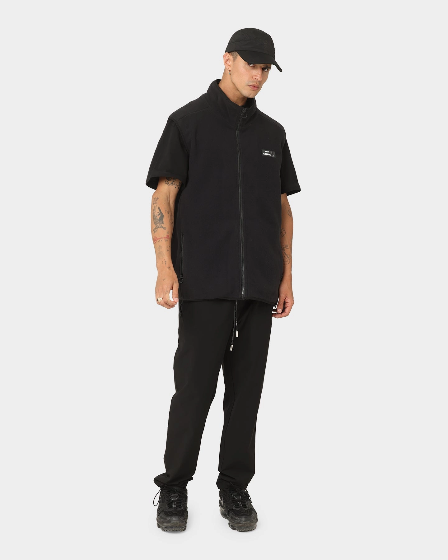 PYRA Polartec Fleece Vest Black/3M Convertible Collar