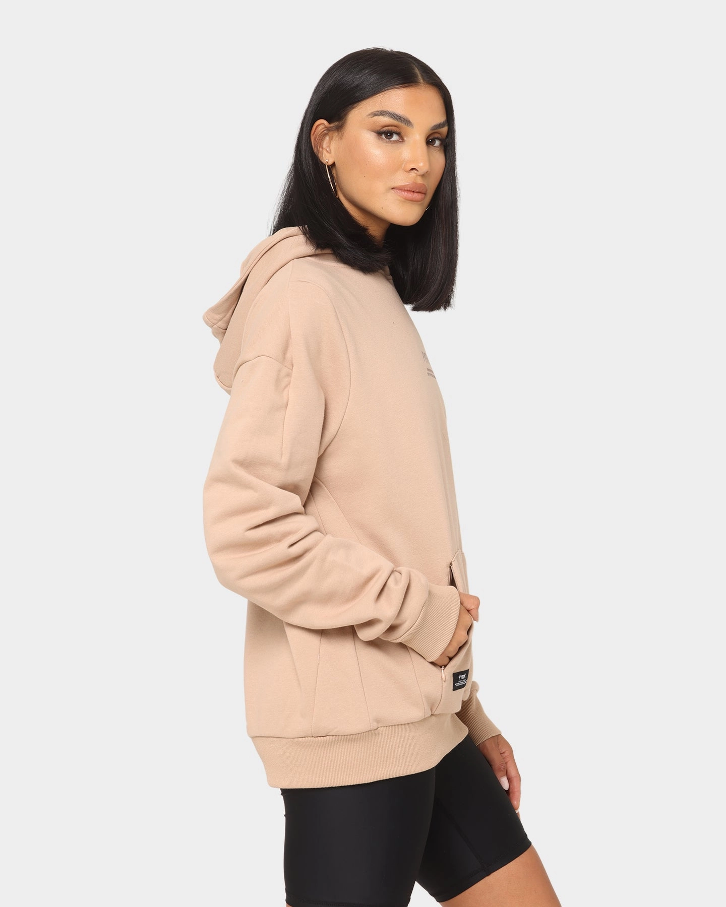 Smooth Zipper Action Attention PYRA Repetition Hoodie Natural