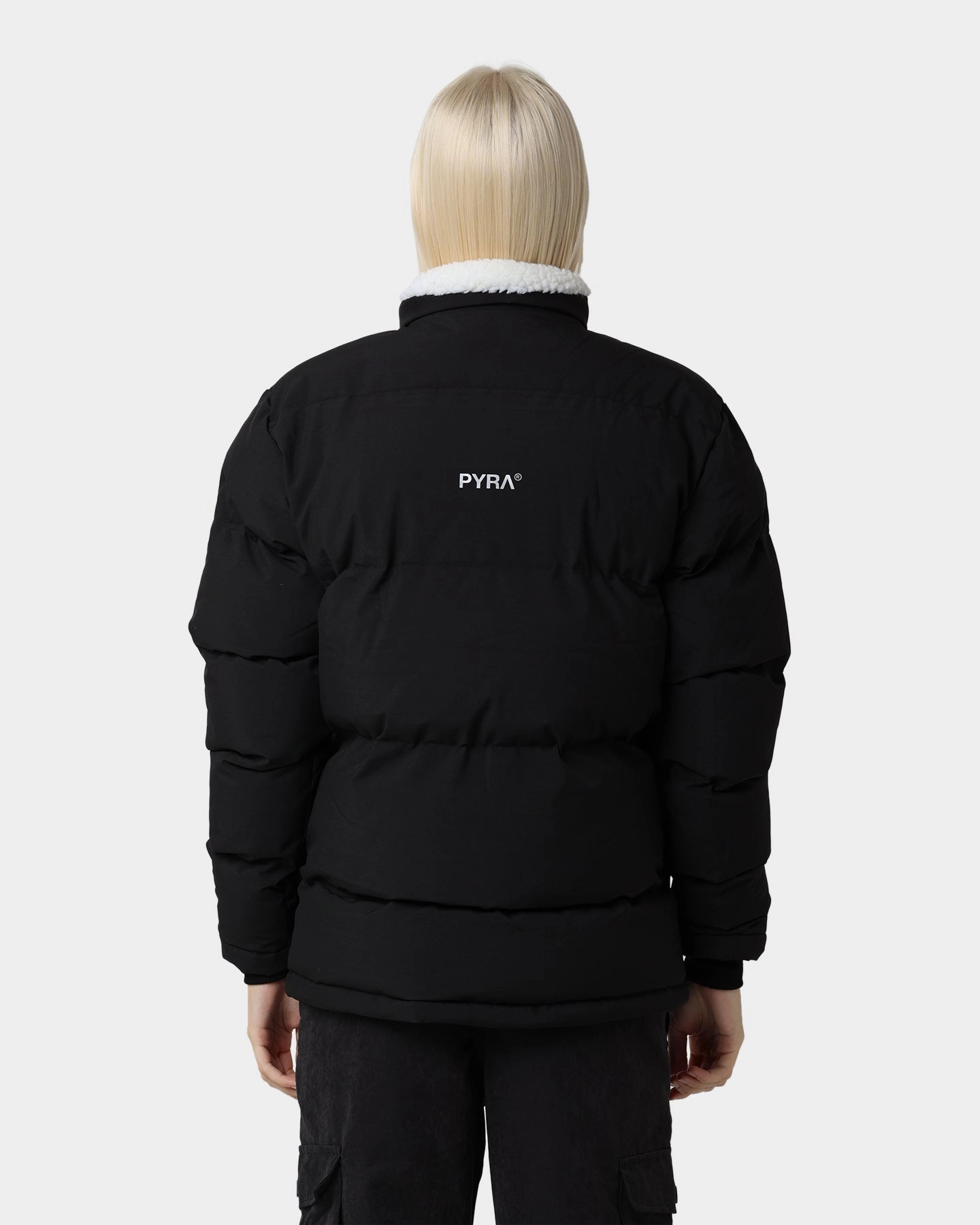 PYRA Sherpa Puffa Jacket Black/White Weather Protection