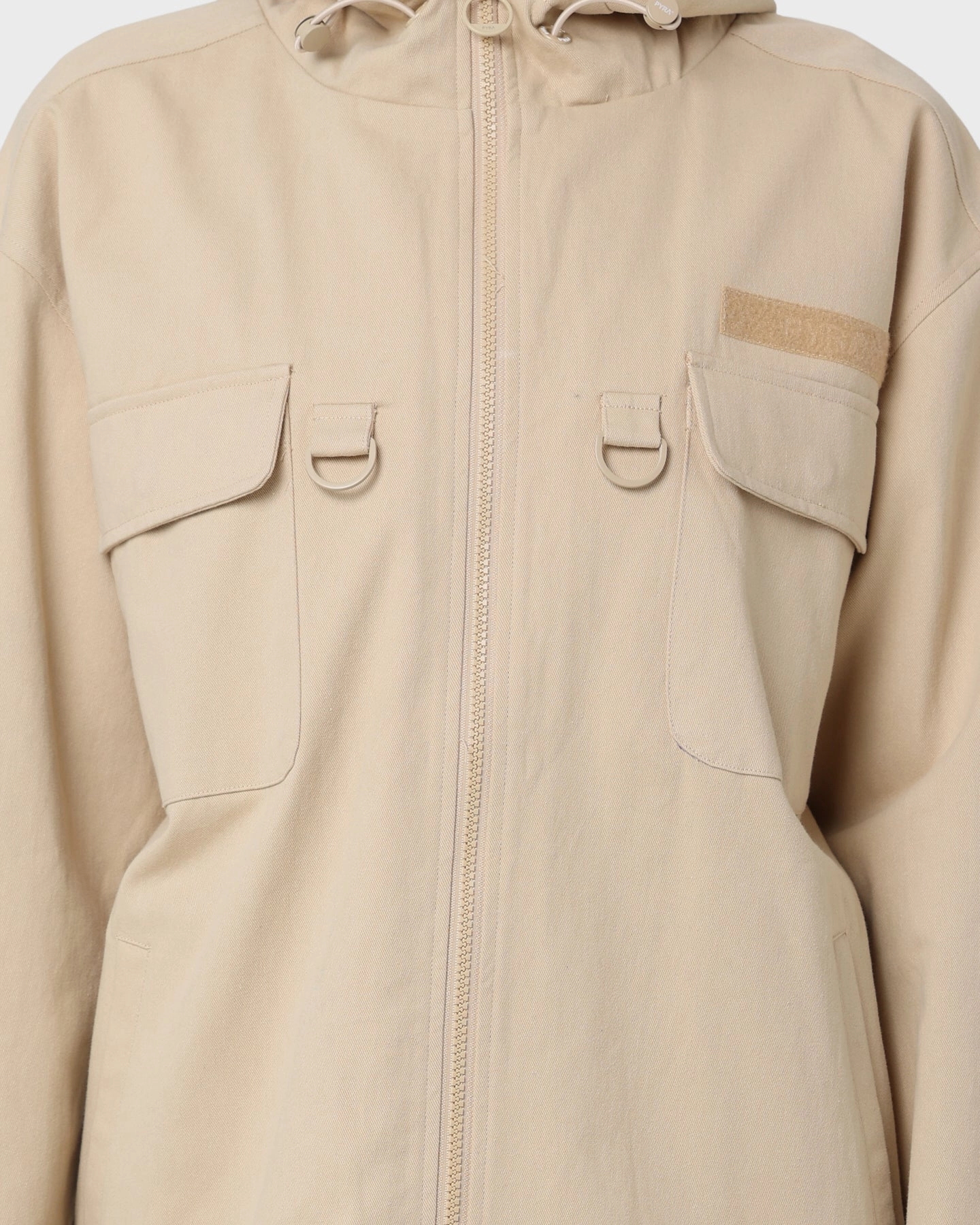 suitable for group activities Ribbed Knit Cuffs PYRA Soho Cargo Jacket Natural