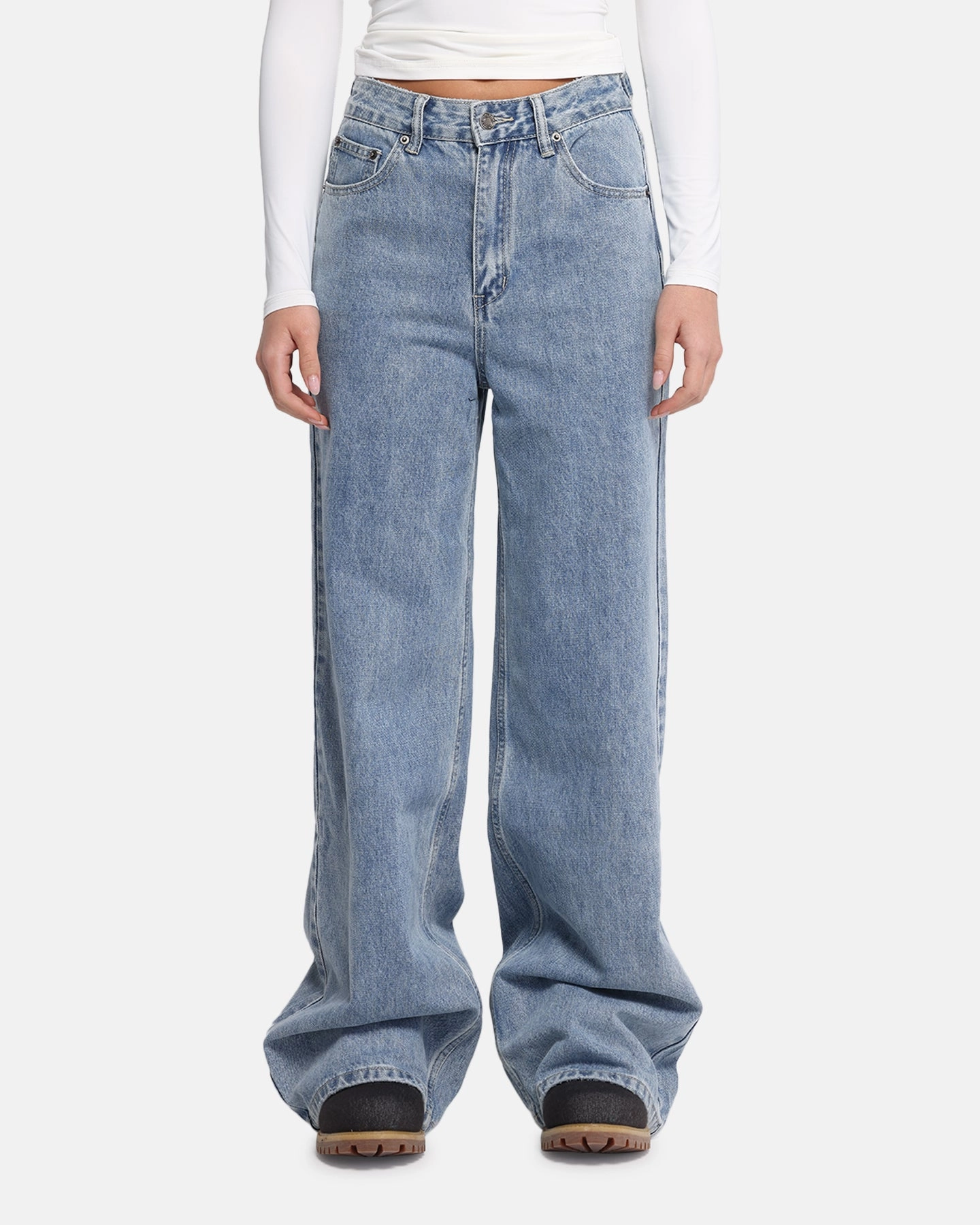 Utility Style Elegant Adult Fashion XXIII Women's Wide Leg Jeans Blue Denim