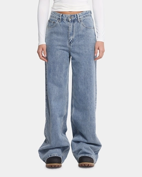 Utility Style Elegant Adult Fashion XXIII Women's Wide Leg Jeans Blue Denim