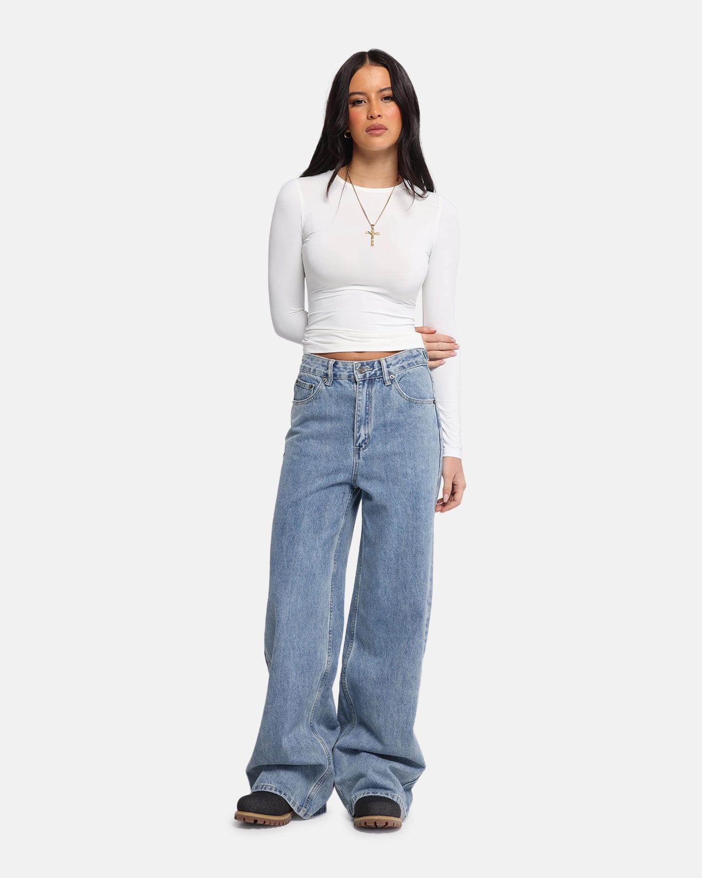 Holiday Vibes Date Night Lightweight XXIII Women's Wide Leg Jeans Blue Denim