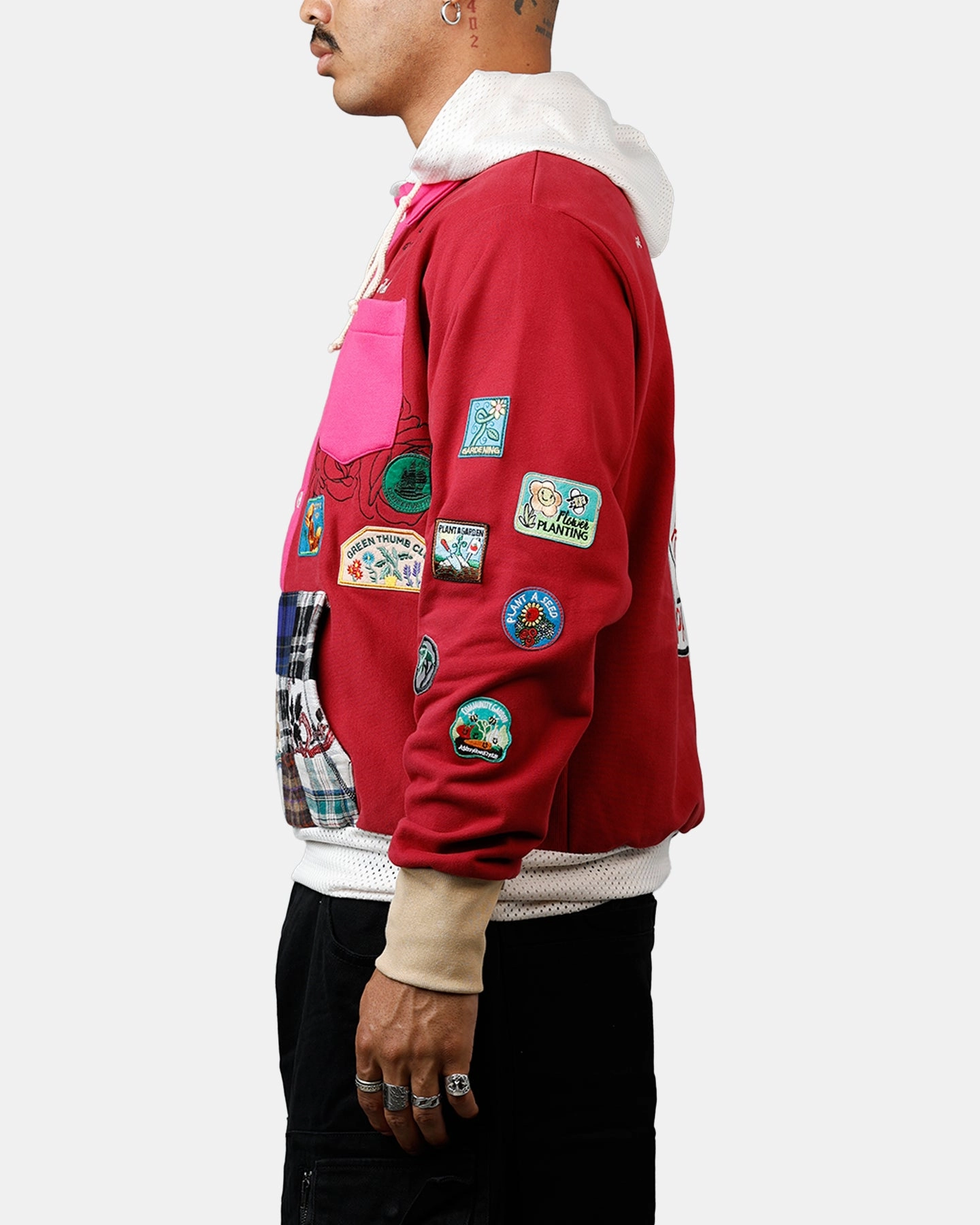 Dry clean only layering option ABC Patch Hoodie Rose