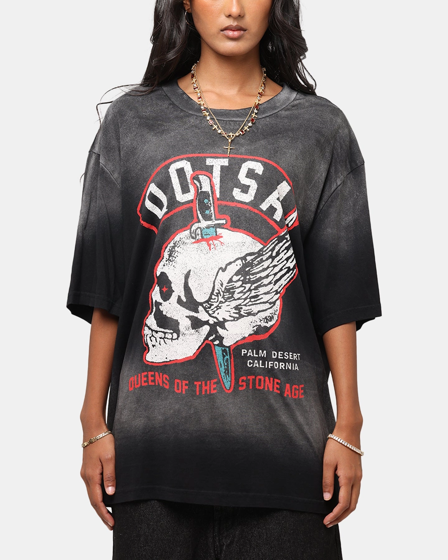 Cozy Style Queens Of The Stone Age Stone Age Vintage T-Shirt Washed Black