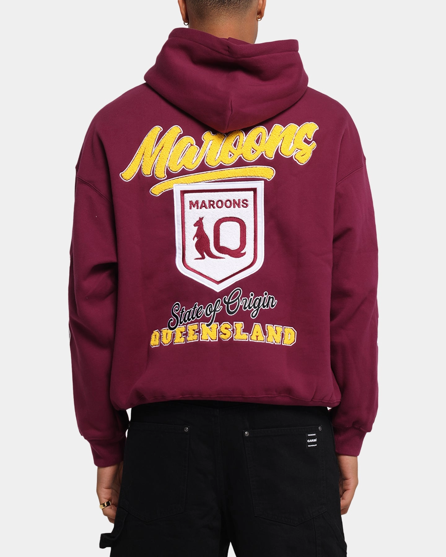 Queensland Rugby League Queensland Maroons State Of Origin Hoodie Maroon Light Reflective Logos Dive