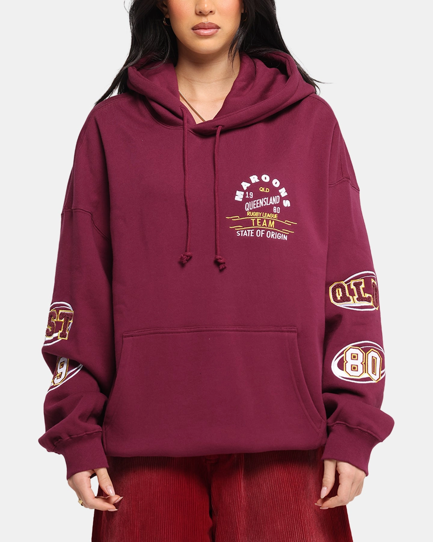 Warm and Cozy Queensland Rugby League Queensland Maroons State Of Origin Hoodie Maroon