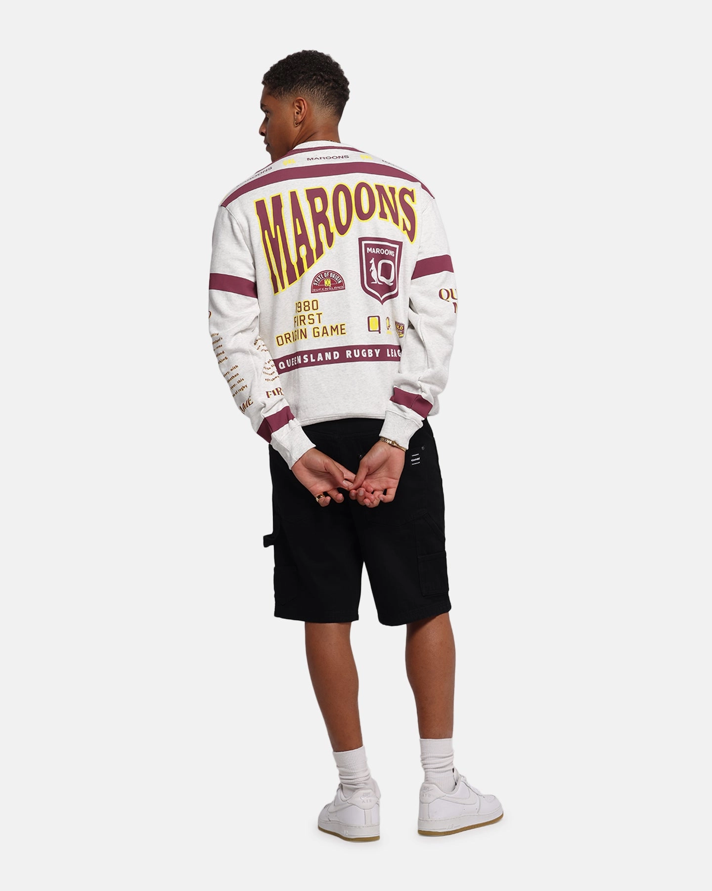 Winter Layers Queensland Rugby League Queensland Maroons Team Crewneck Silver Marle