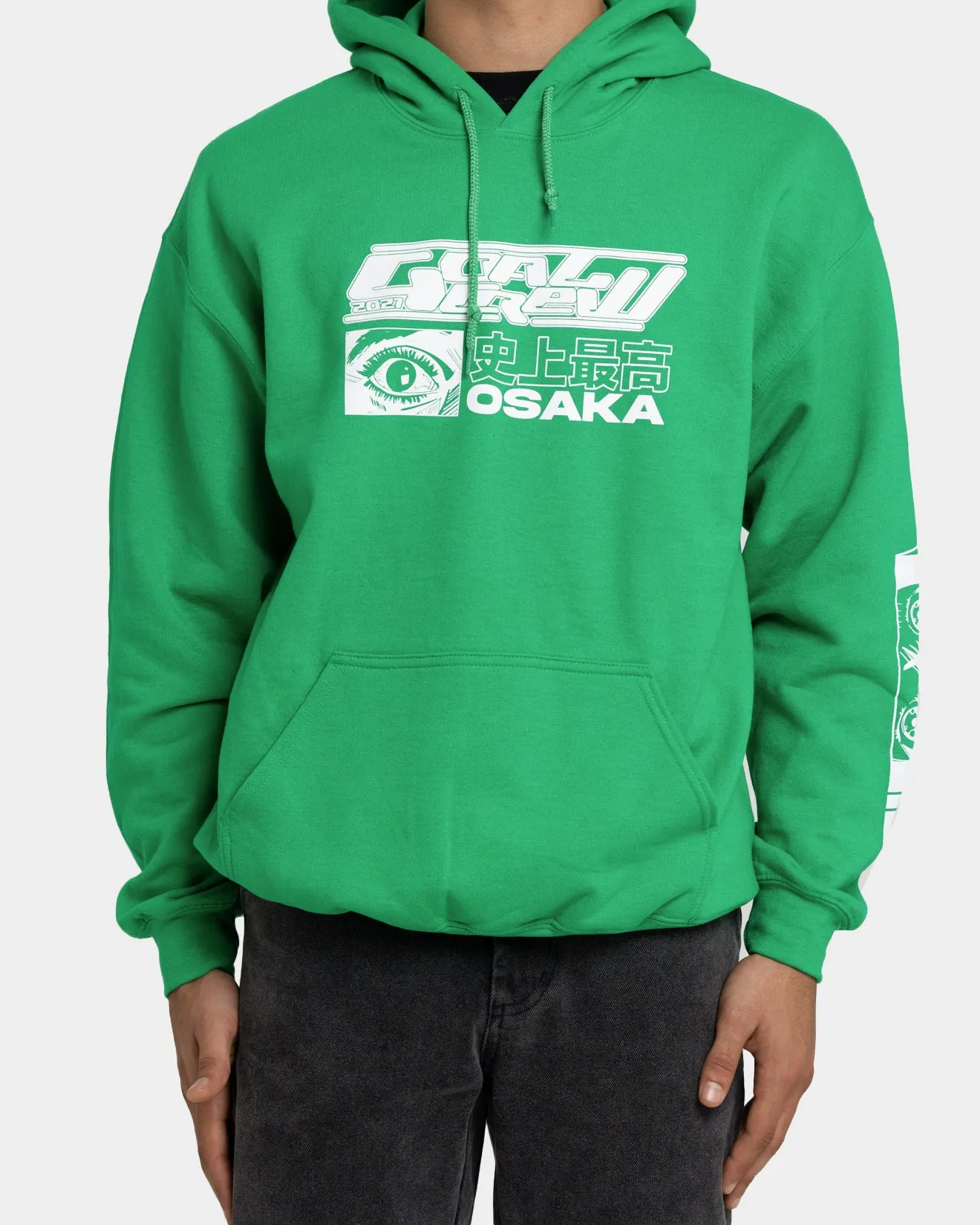 Goat Crew Osaka Hoodie Green Action Concentration