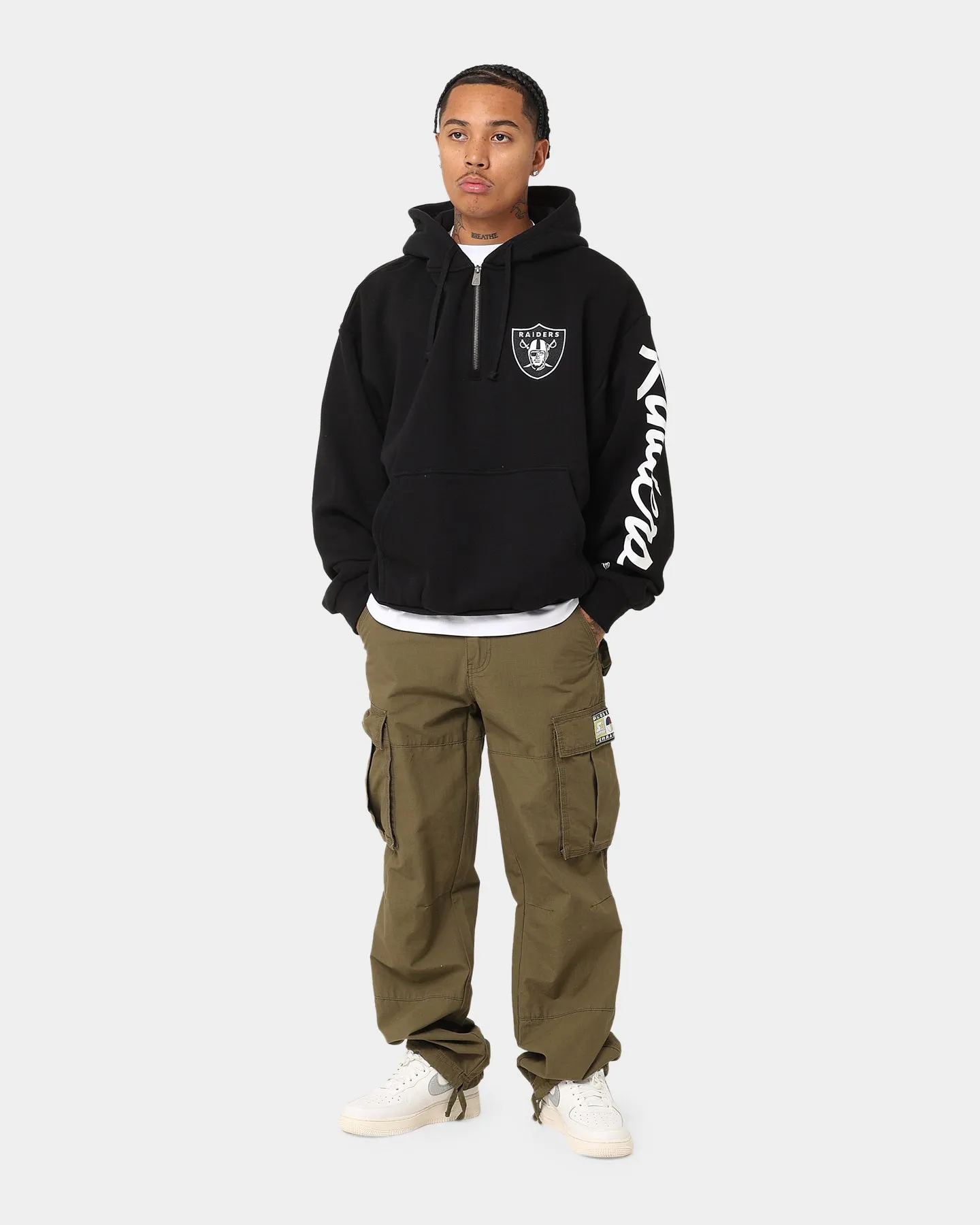 New Era Las Vegas Raiders Sleeve Script Hoodie Black/White suitable for beauty pageants Distribute