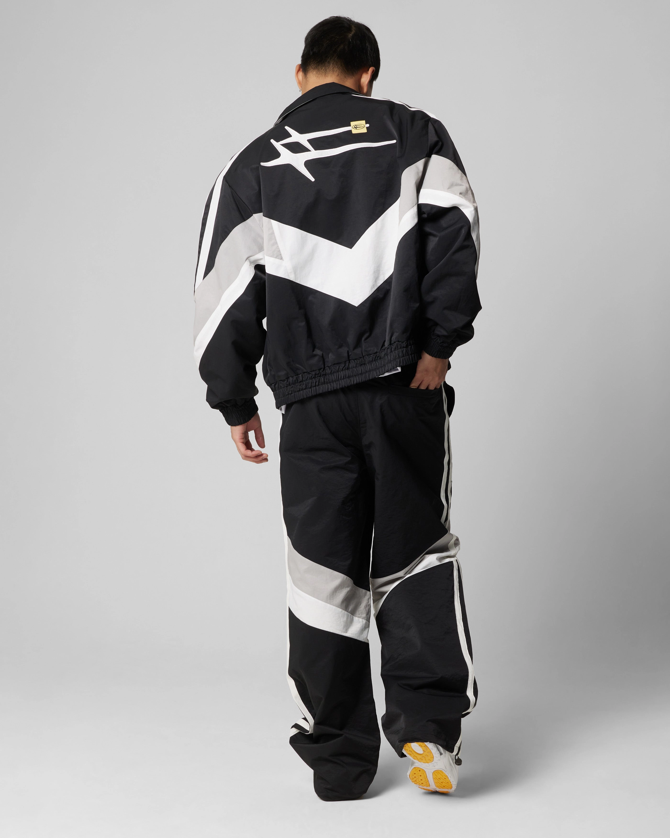 Loiter Hybrid Track Jacket Black/Grey Necklace half-zip