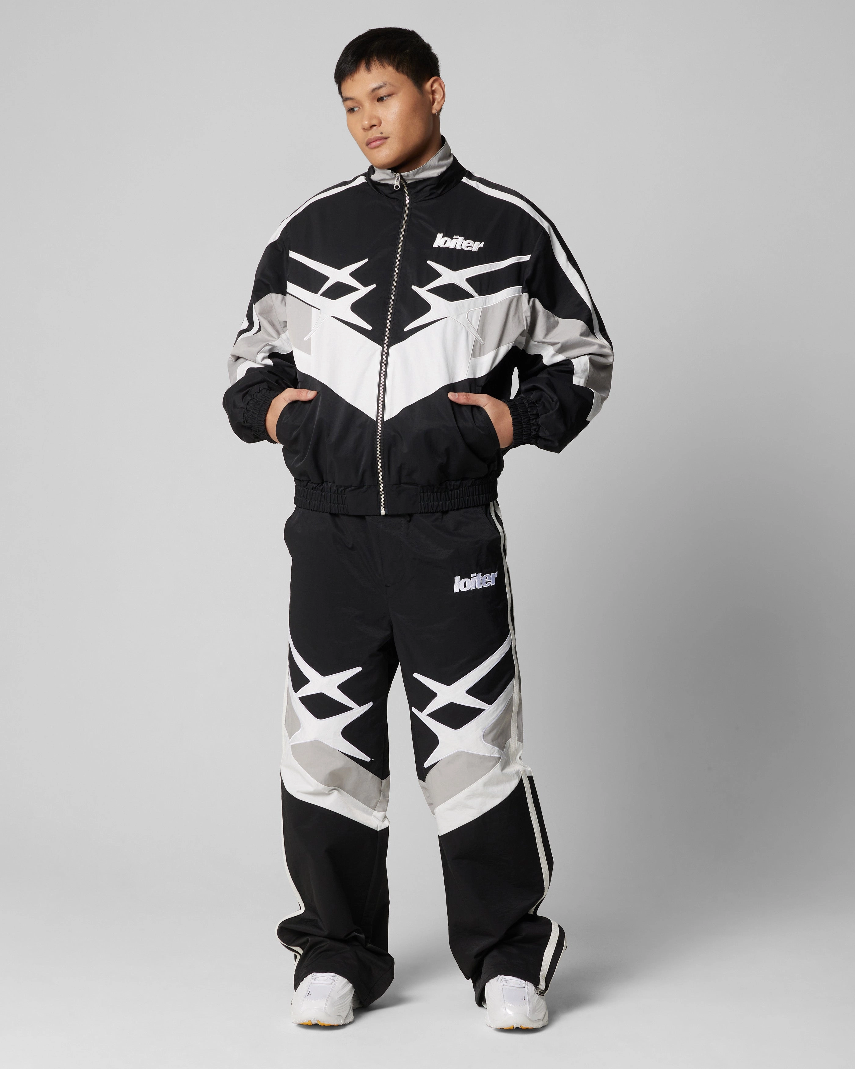 festival Ultra Thin Insulation Loiter Hybrid Track Jacket Black/Grey