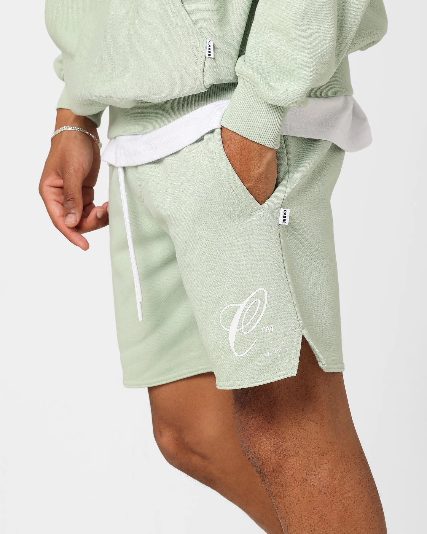 plain shorts Carre Capital C Terry Shorts Pistachio