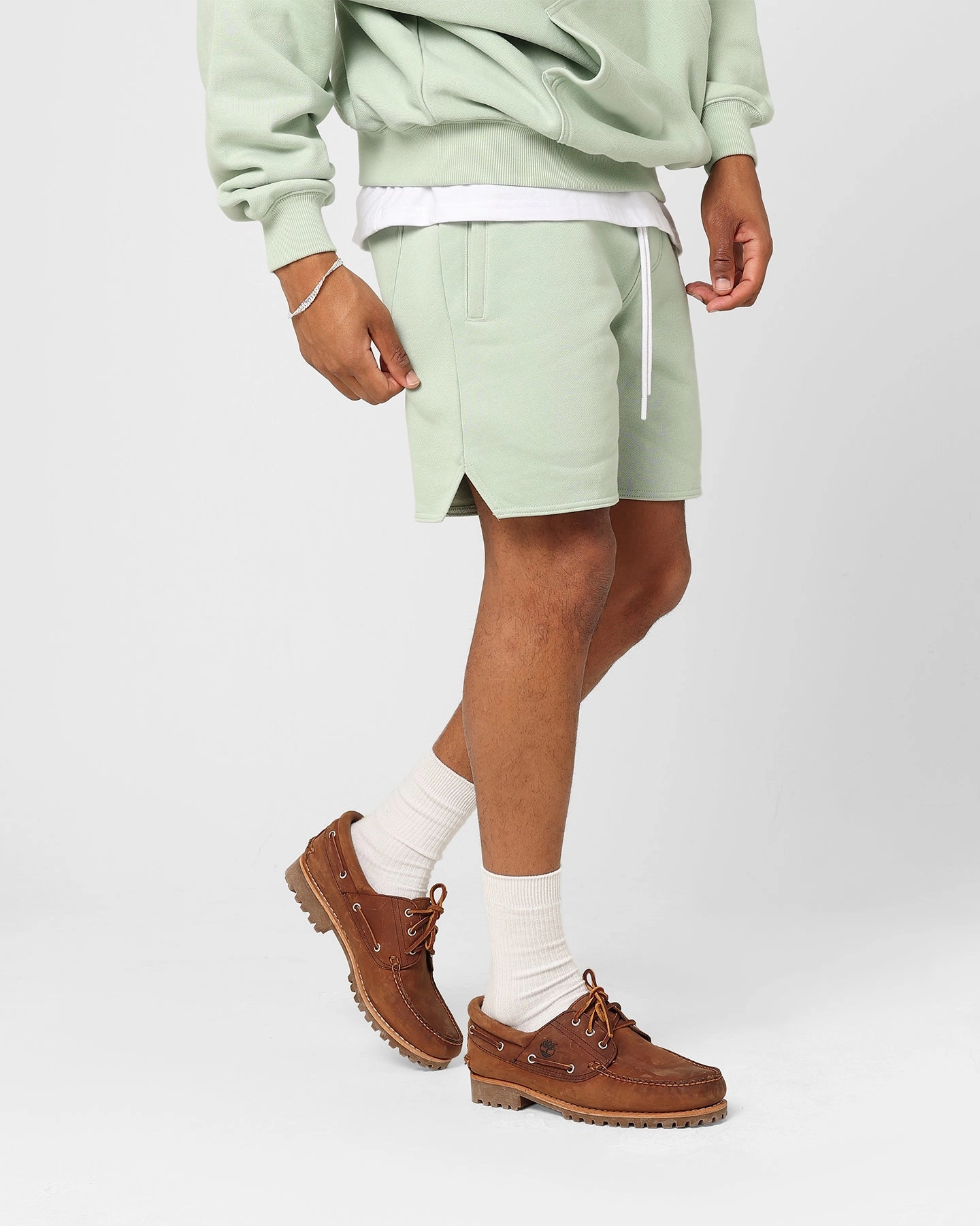 Punk style Carre Capital C Terry Shorts Pistachio
