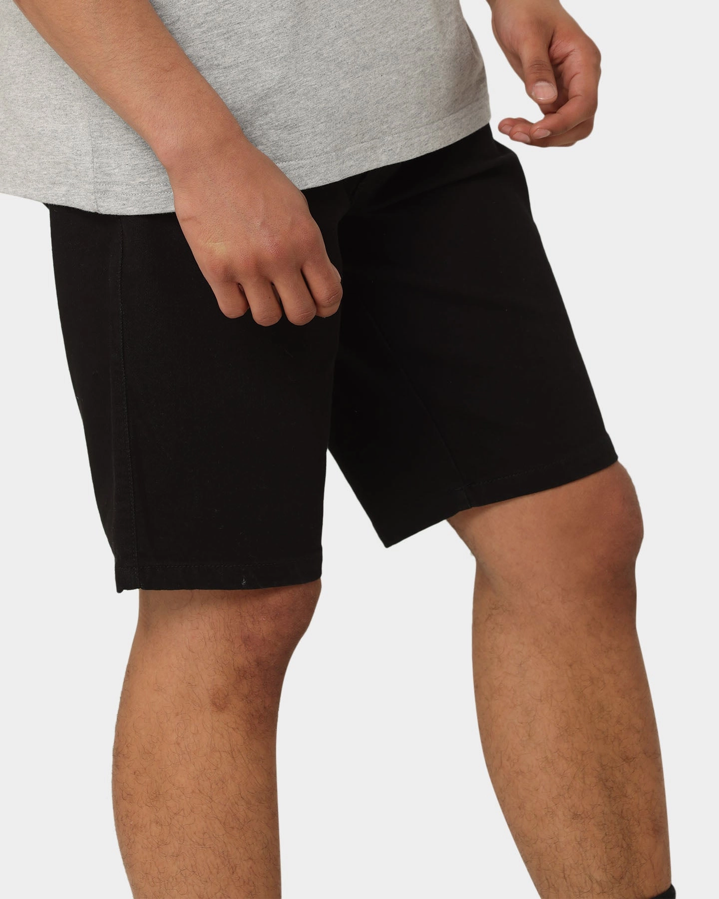 Carre Relache Denim Shorts Black mid-rise Athletic Silhouette