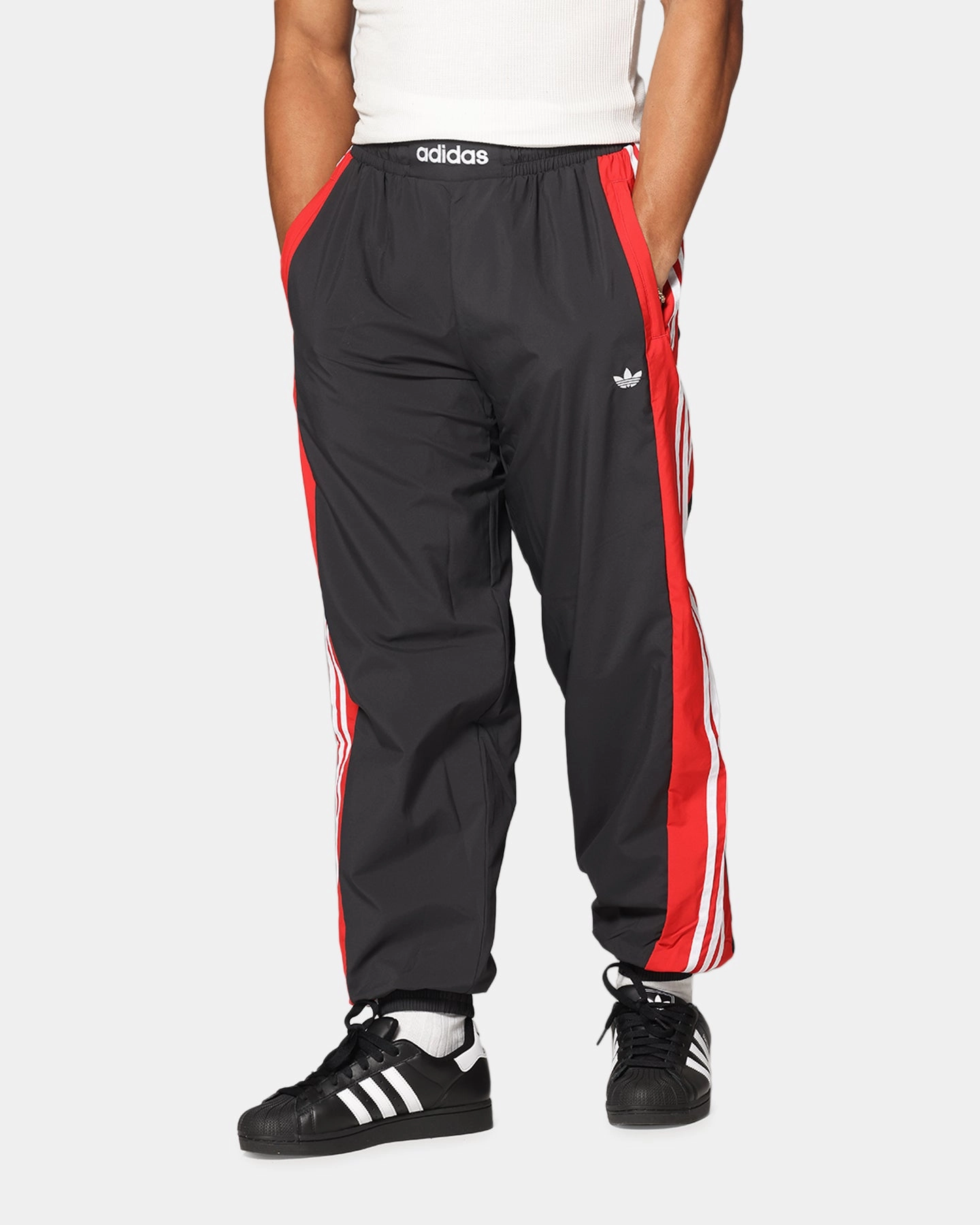 Multi Pocket Configuration Adidas Originals Warm Up Track Pants Better Scarlet