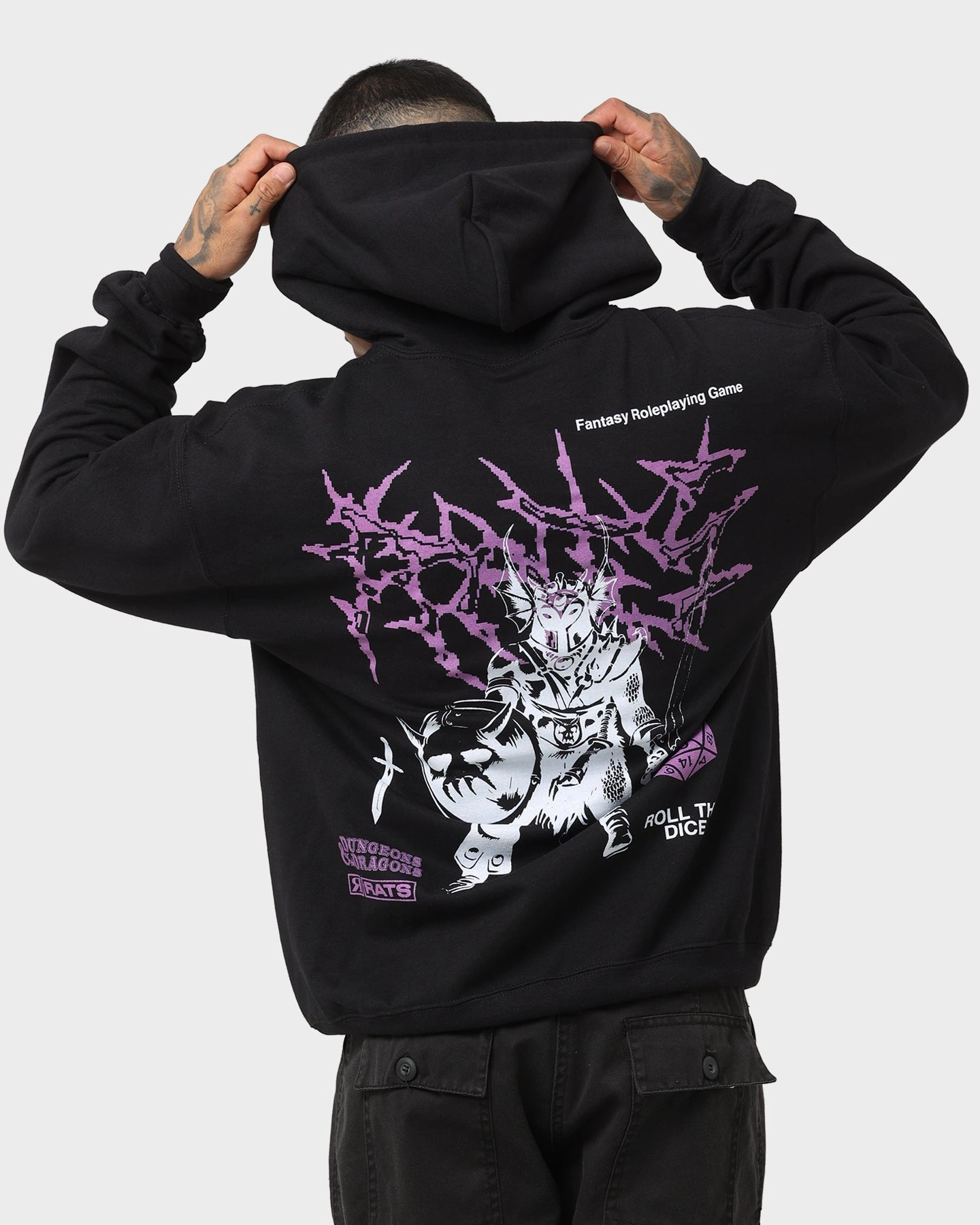 Rats Get Fat X Dungeons And Dragons Warduke Premium Vintage Hoodie Black Fray Resistant Finish
