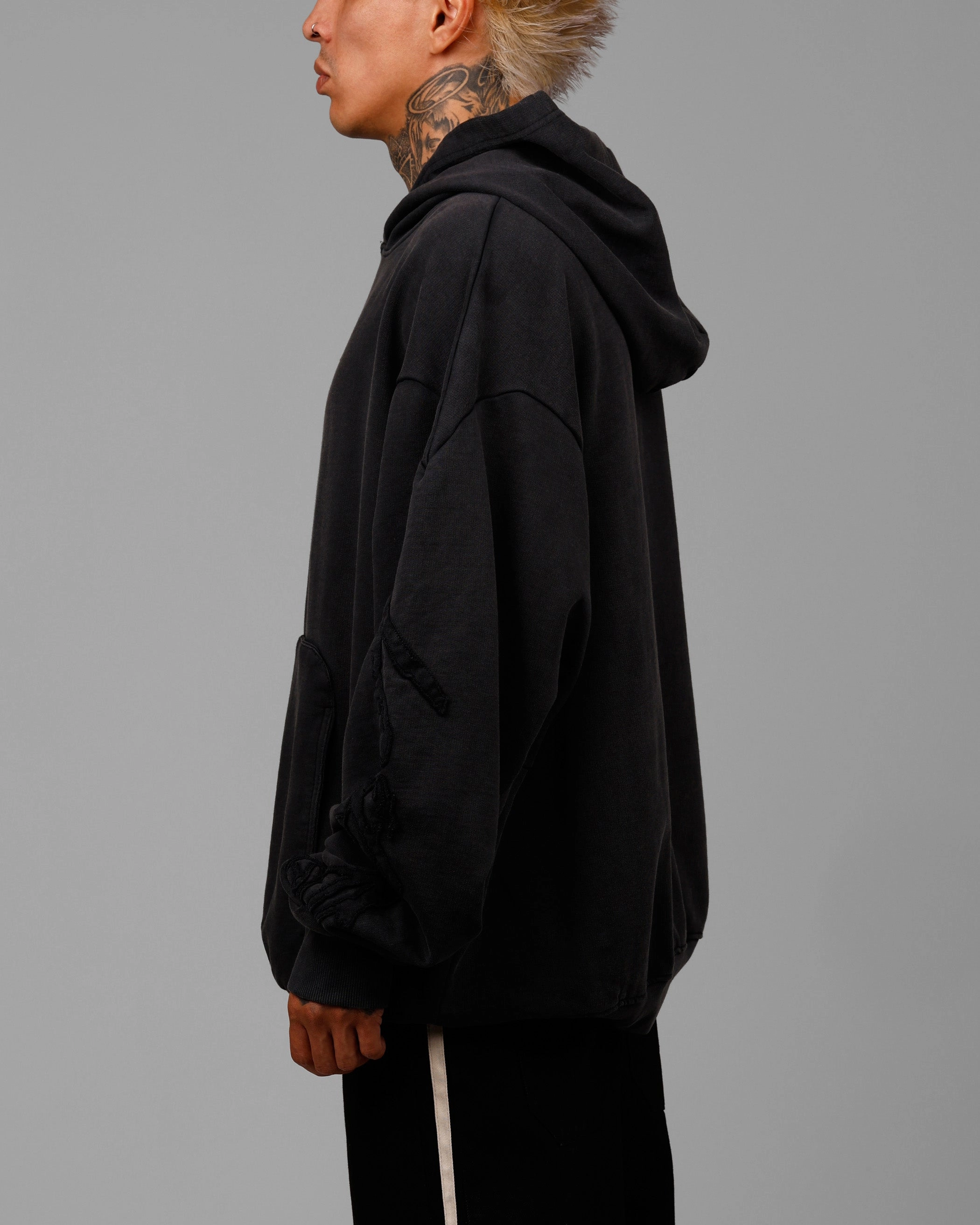 Stain Resistant Loiter Dune Hoodie Washed Black