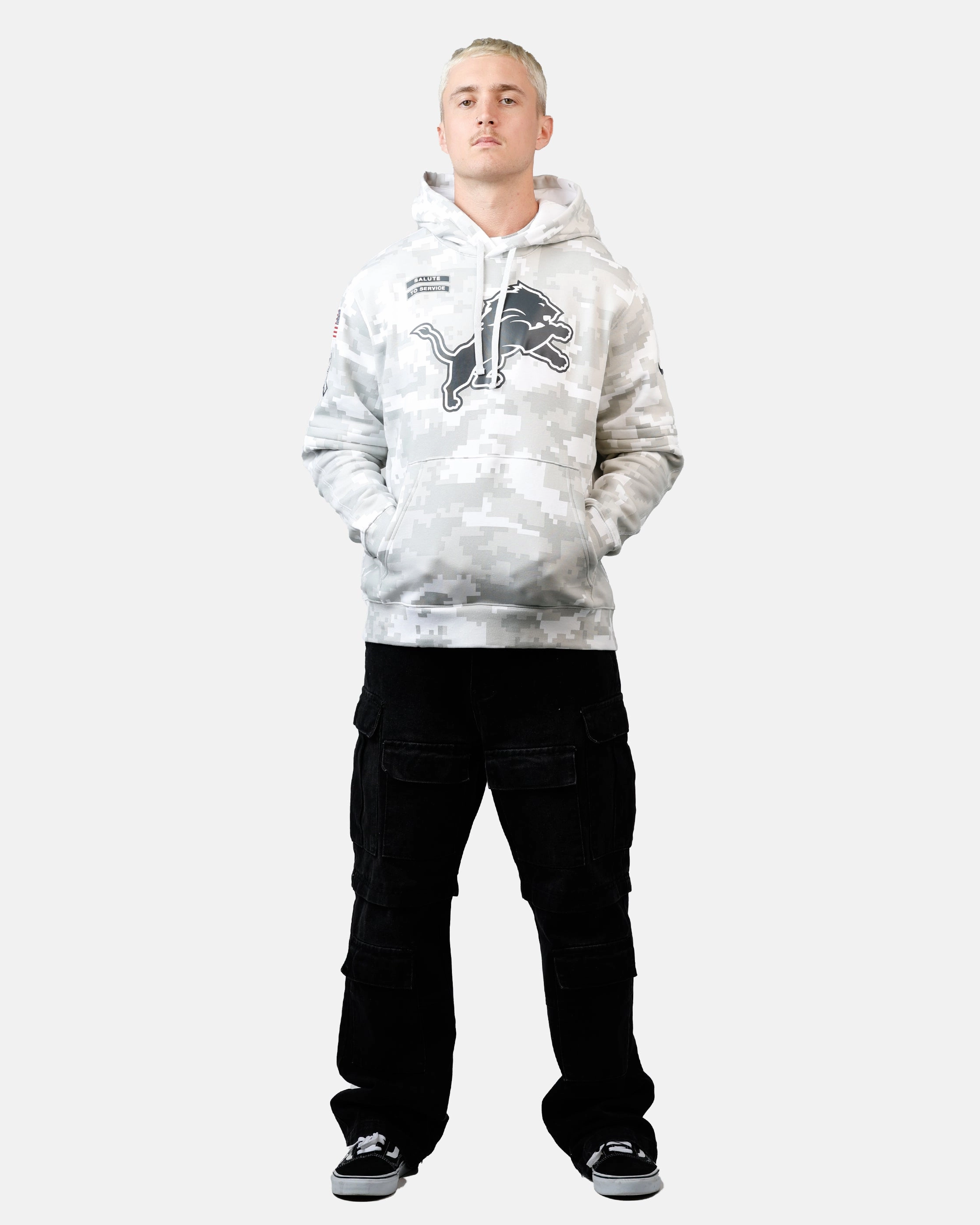 Nike Detroit Lions Salute to Service Hoodie Camouflage Stretch Enhanced Mobility