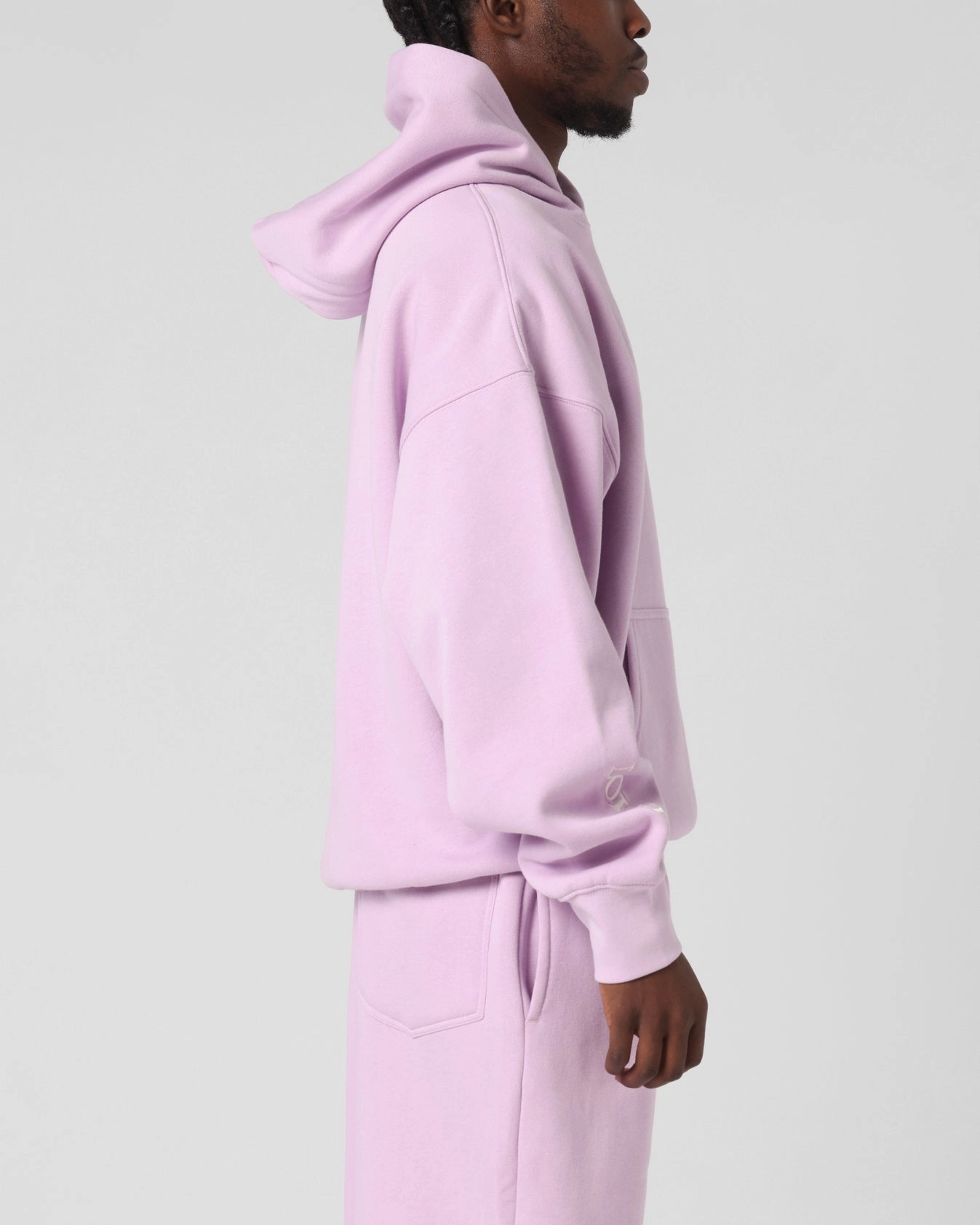 Loiter Hybrid Premium Hoodie Lilac Multi Panel Construction