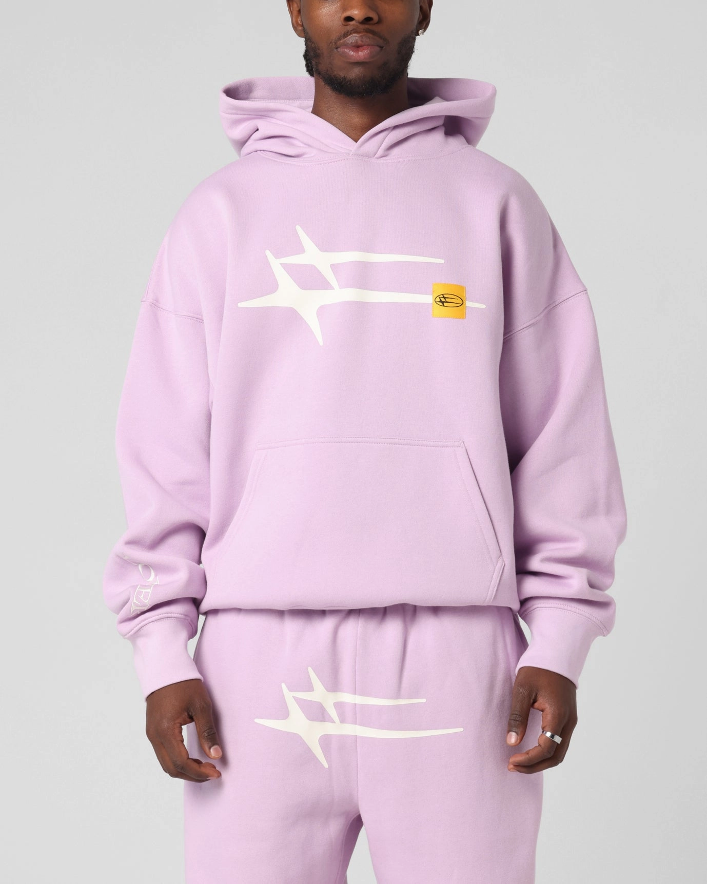 Top Rated Distressed Detailing Loiter Hybrid Premium Hoodie Lilac