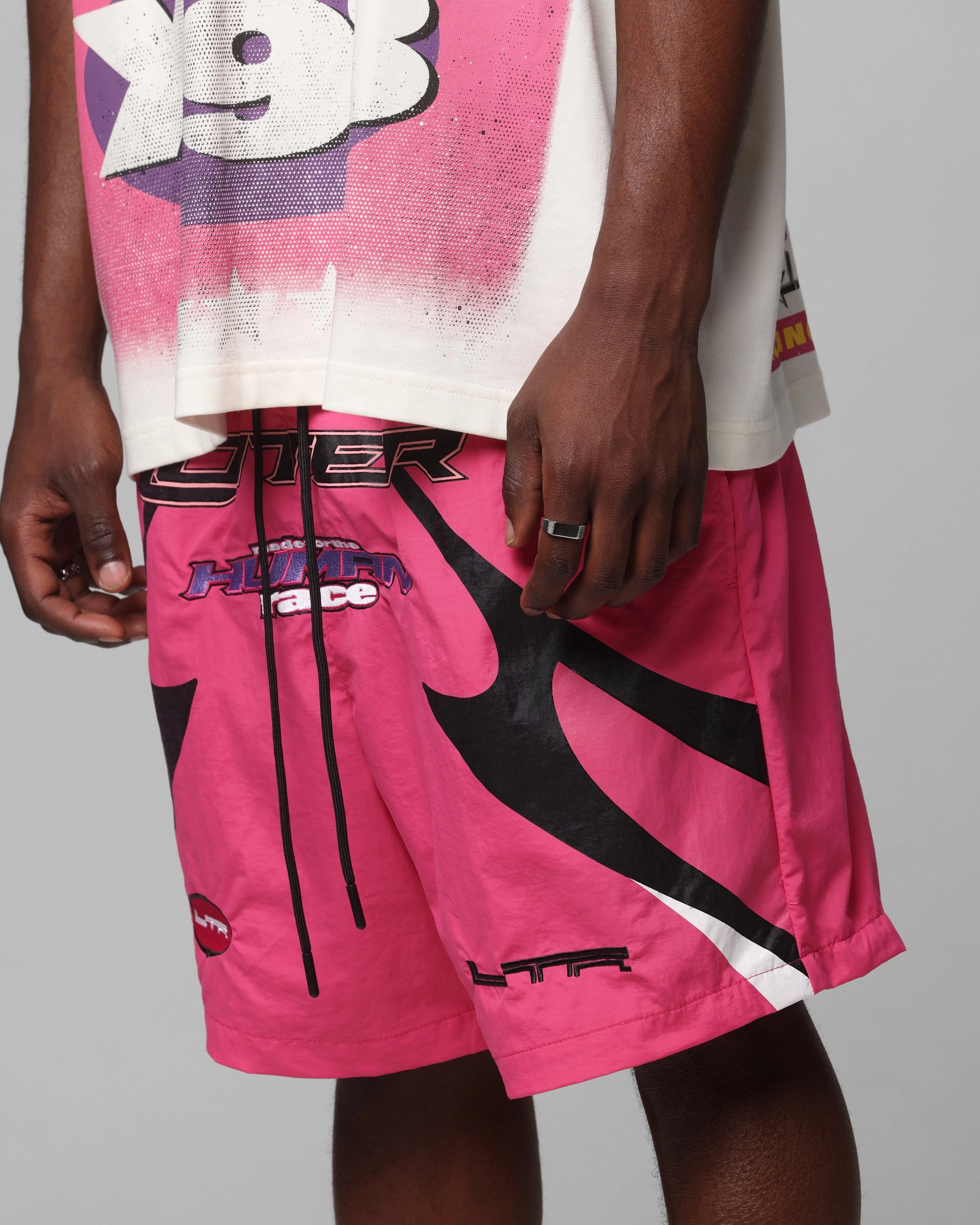 StretchWaistband Loiter Motorway Walk Shorts Pink