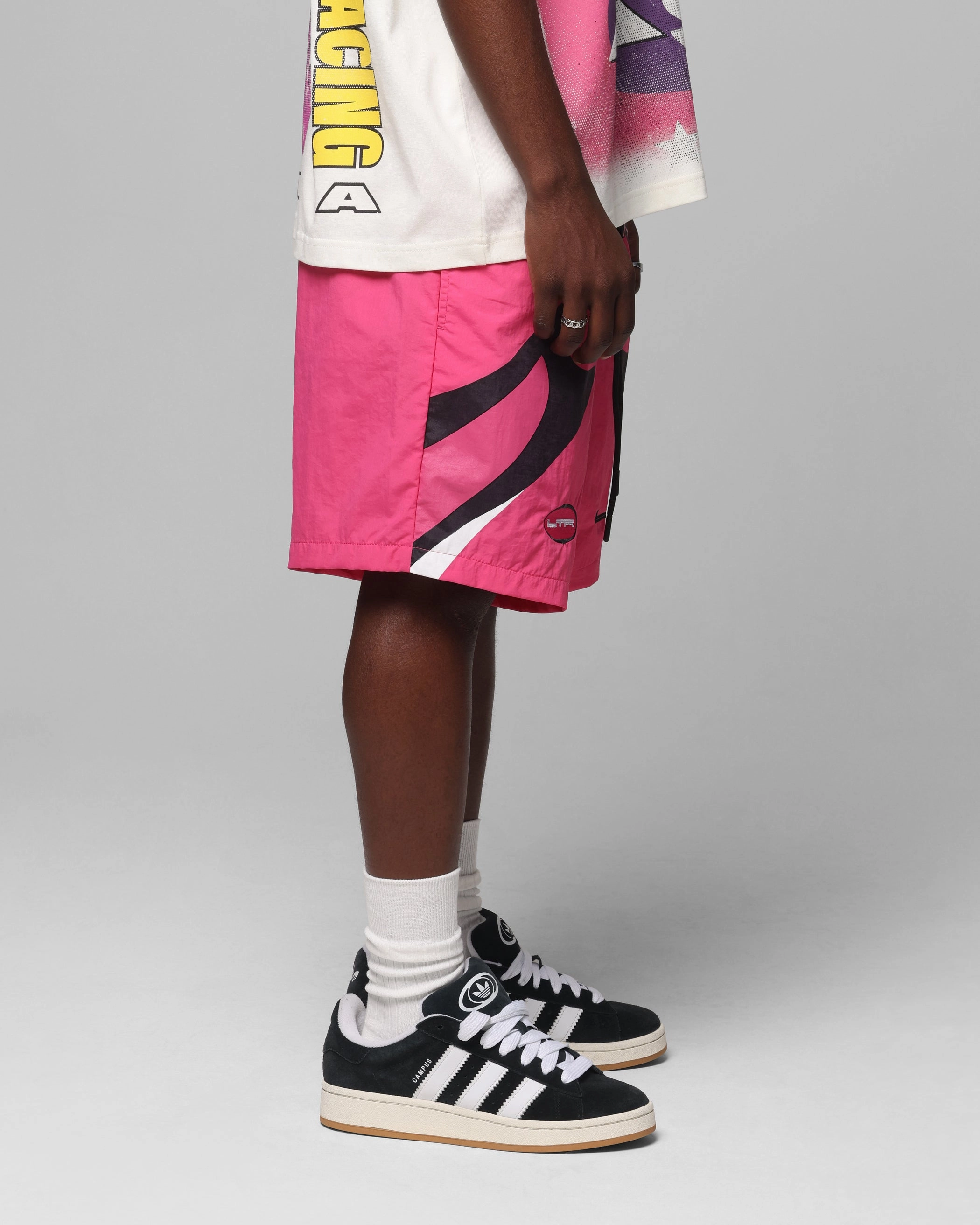 Flex Waist System Athletic Vibe Loiter Motorway Walk Shorts Pink