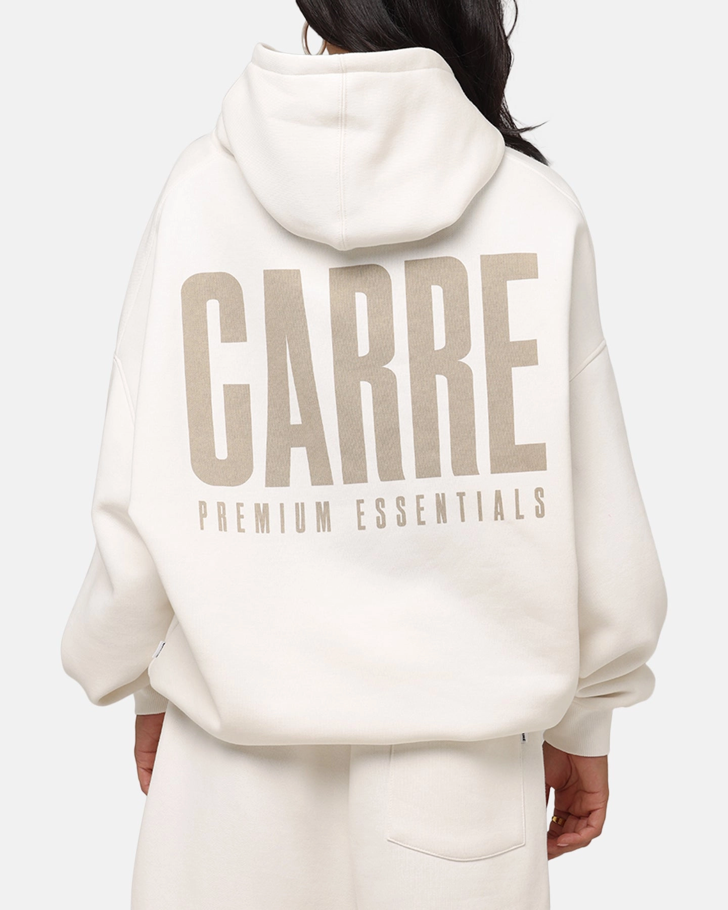 Carre Premium Essentials Hoodie Cream Reinforced Hem