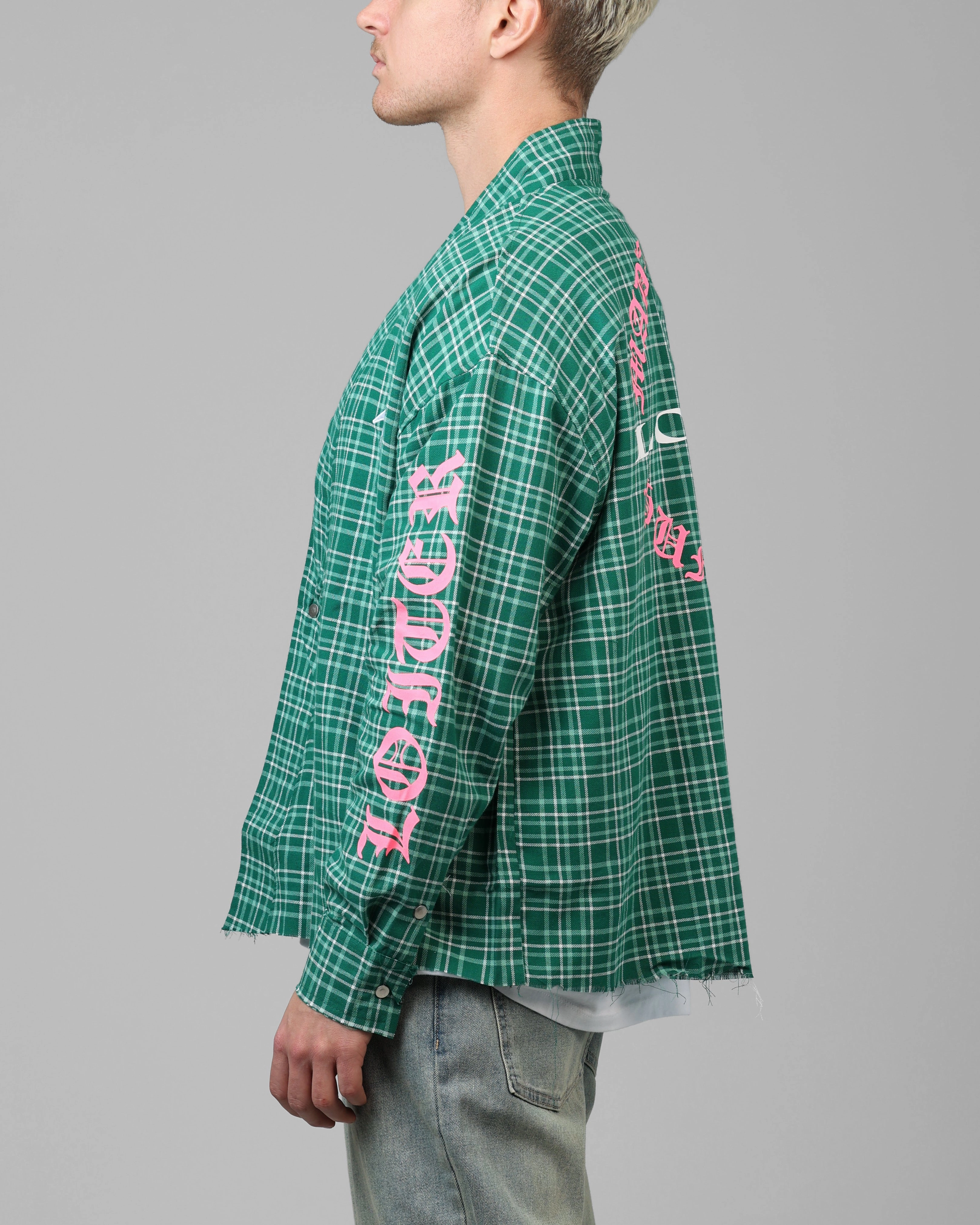 Loiter Kimono Flannel Green sunset Defy