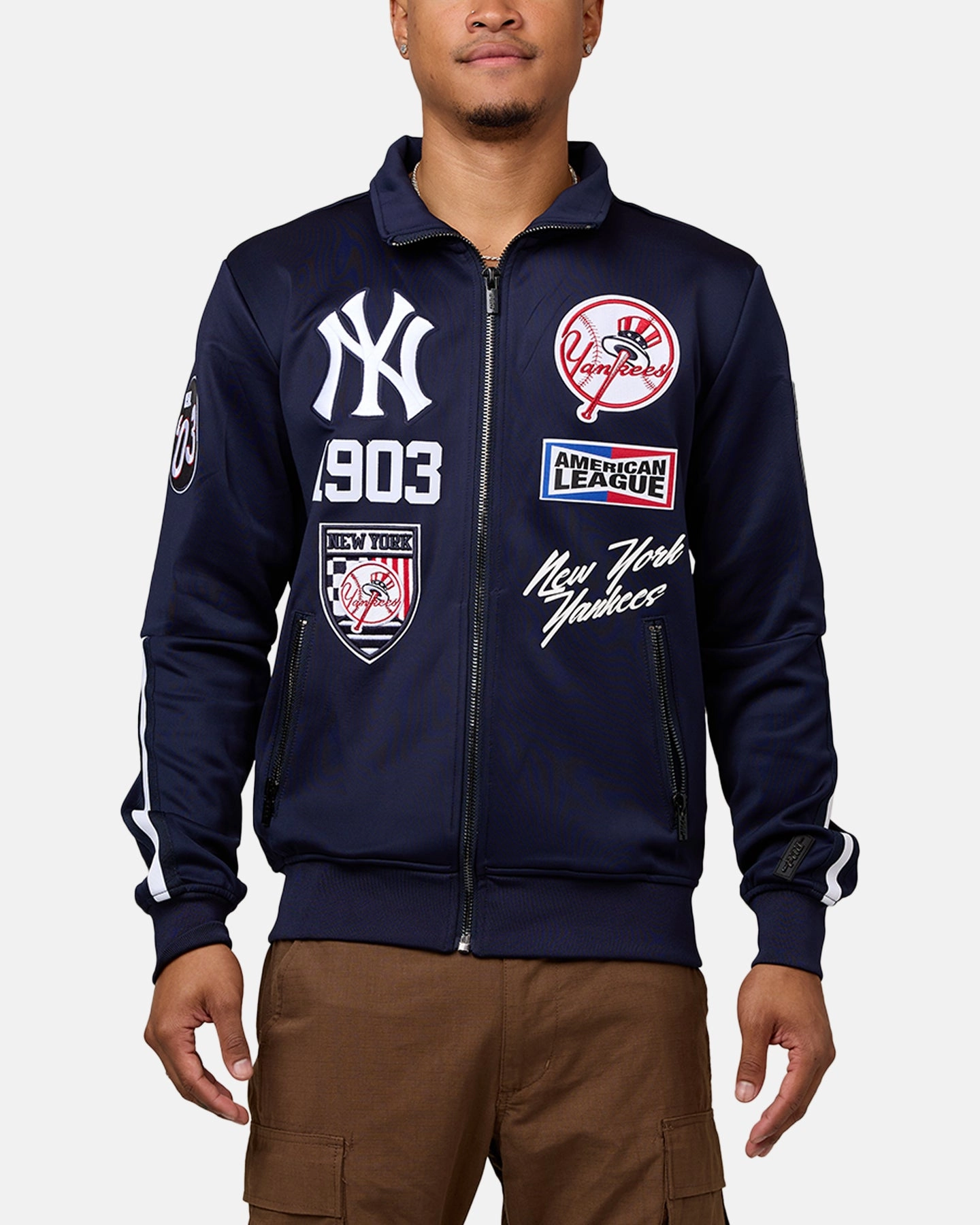 Pro Standard New York Yankees Fast Track Jacket Midnight Navy Ventilation Vents Future