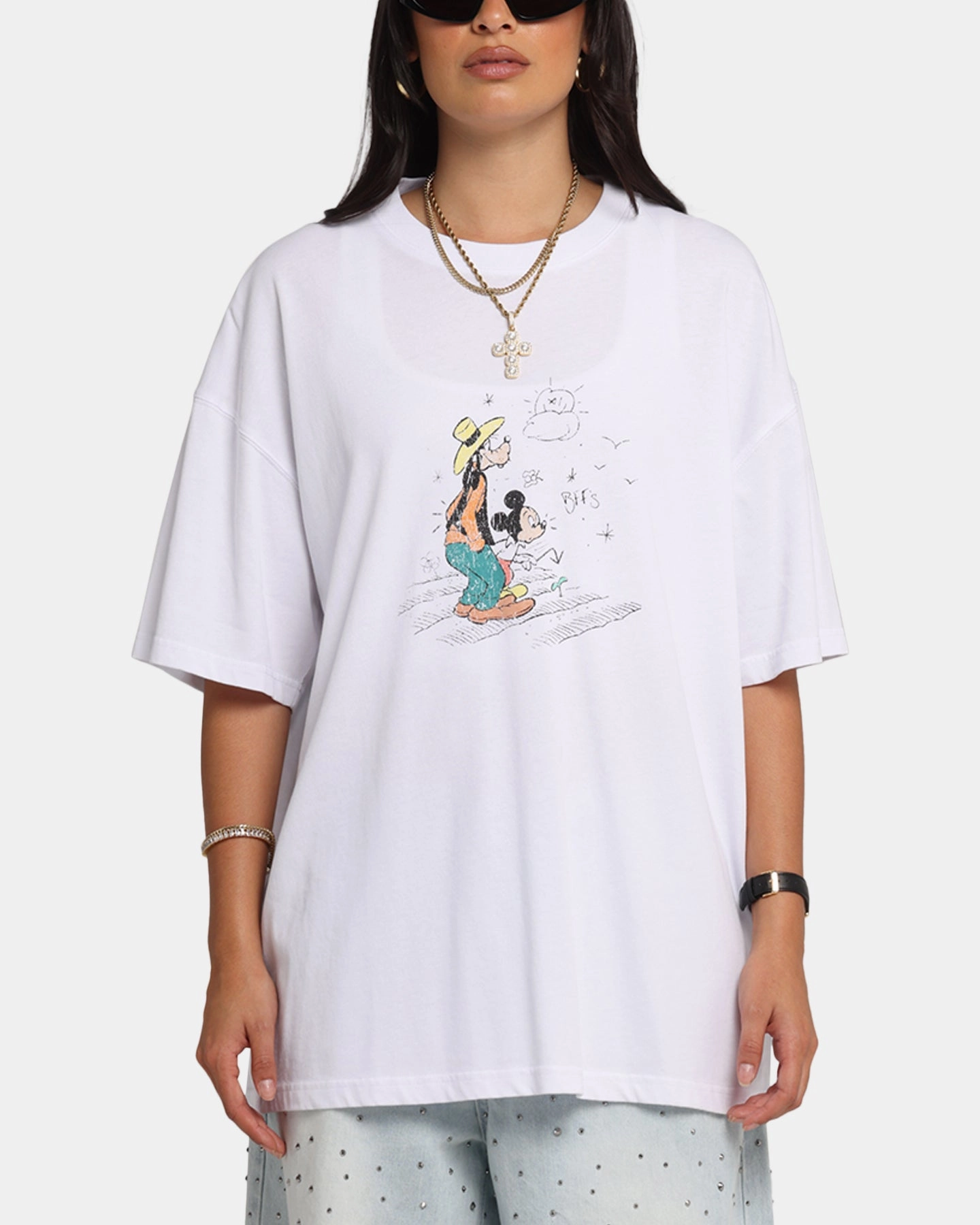American Thrift Disney Best Friend's T-Shirt White Travel Outfit