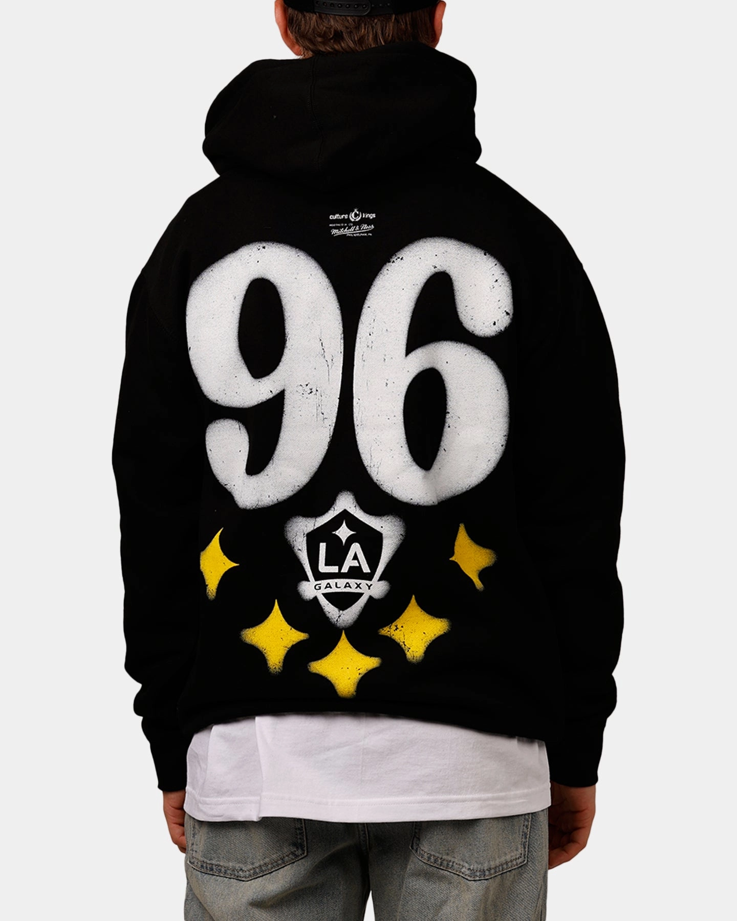 Mitchell & Ness X Los Angeles Galaxy X Culture Kings Spraypaint Hoodie Black All Season Fit