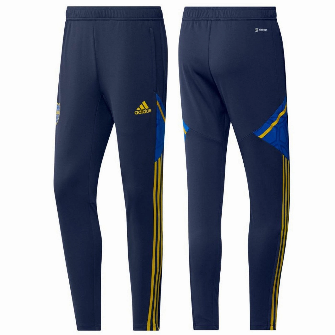 Boca Juniors training technical Soccer tracksuit 2022/23 navy - Adidas OdorResistant Blend smooth zipper
